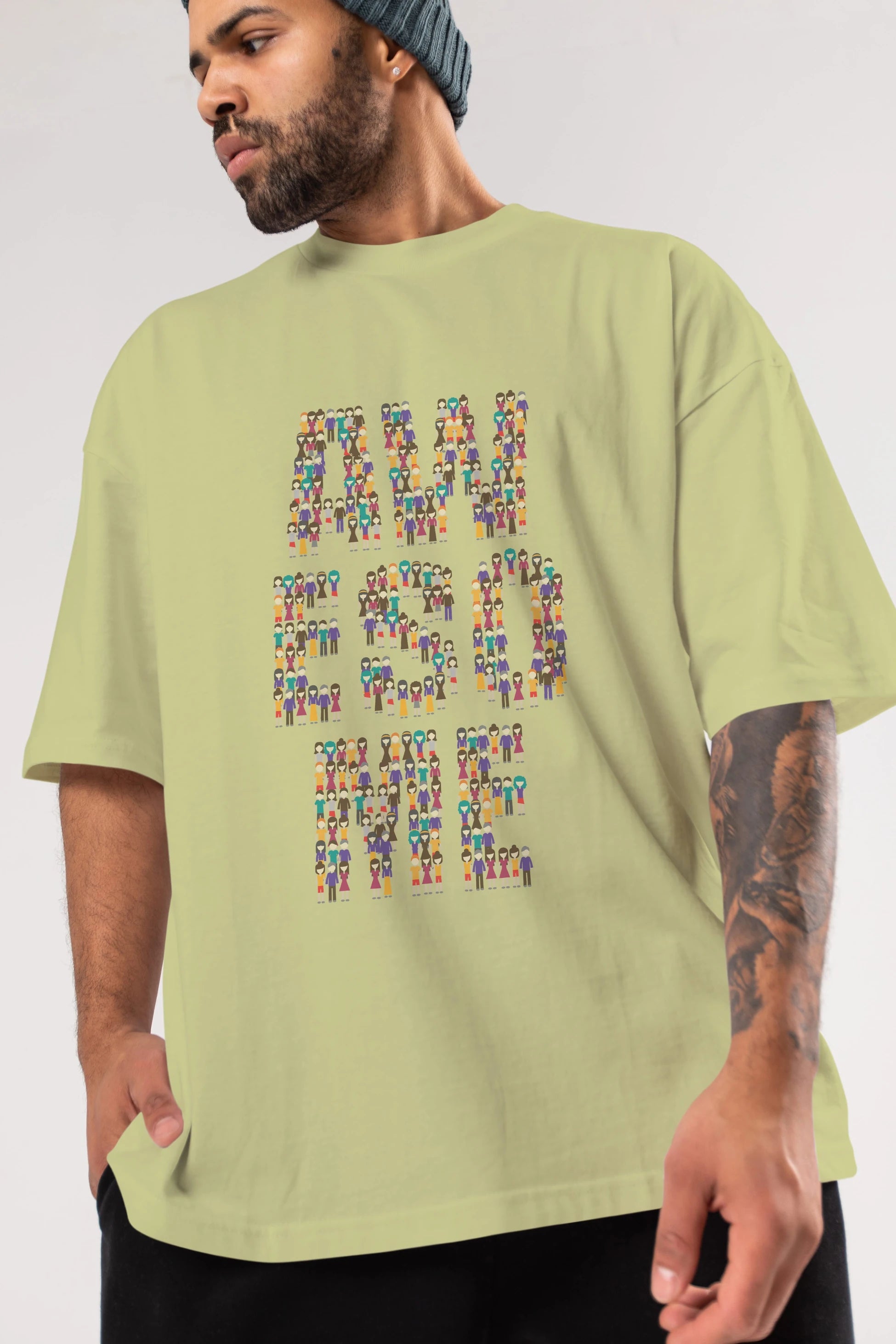 Awesome Ön Baskılı Oversize t-shirt %100 pamuk Erkek Kadın Unisex