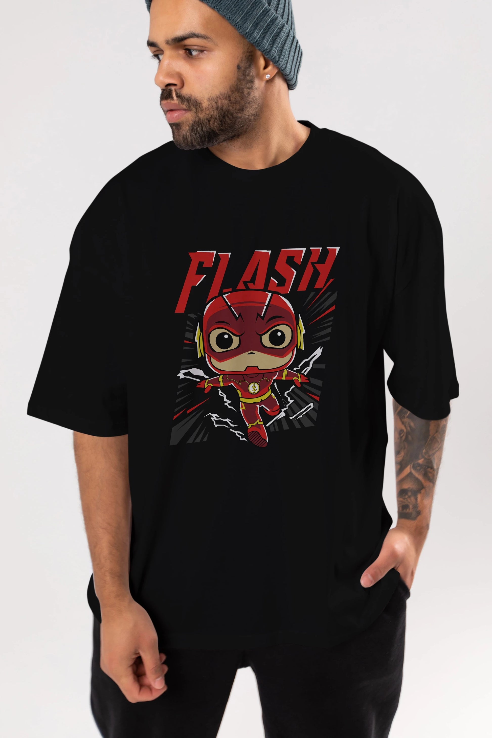Flash Avengers (4) Ön Baskılı Oversize t-shirt Erkek Kadın Unisex %100 Pamuk Bisiklet Yaka tişort