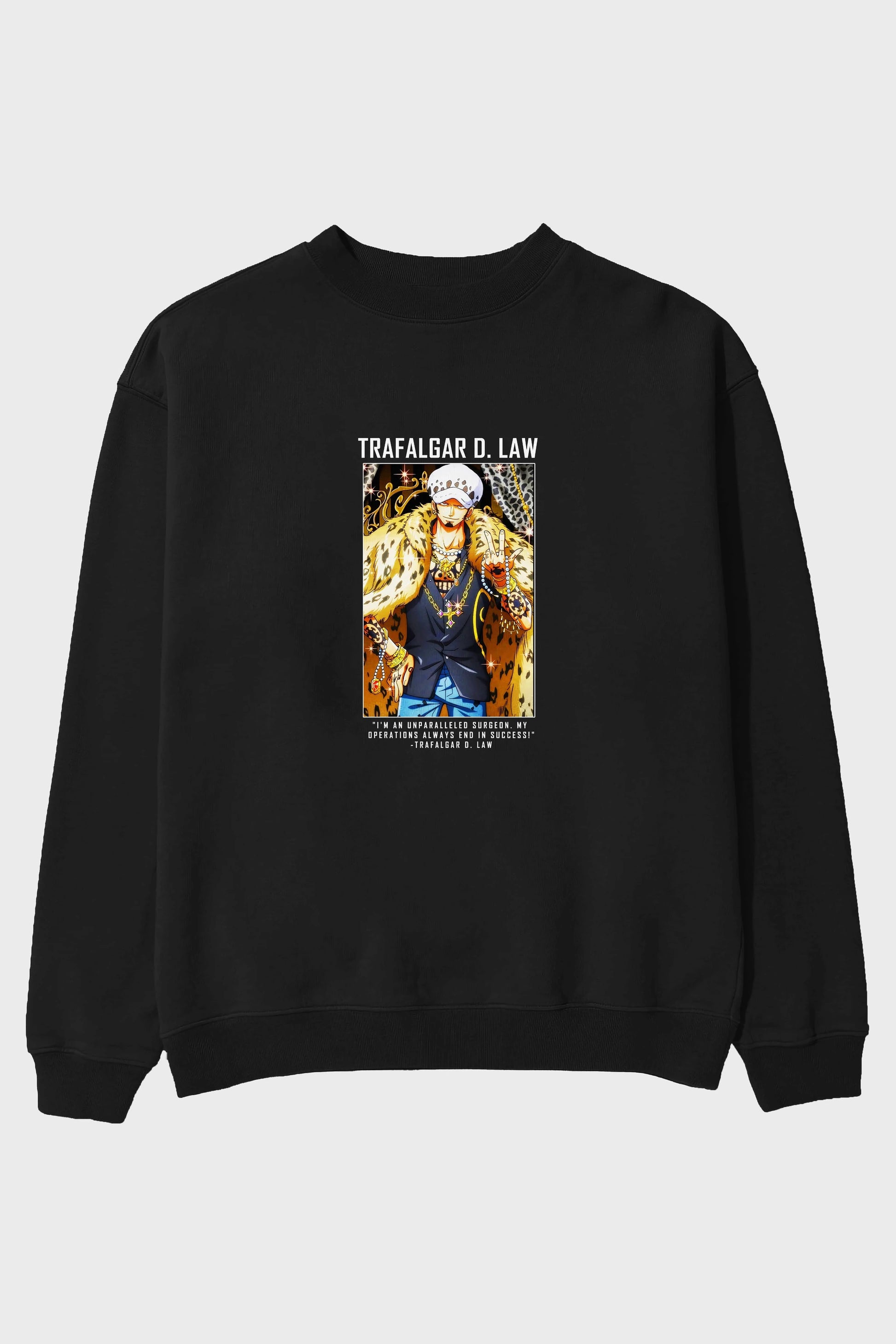 Trafalgar D. Water Law 2 Ön Baskılı Anime Oversize Sweatshirt Erkek Kadın Unisex