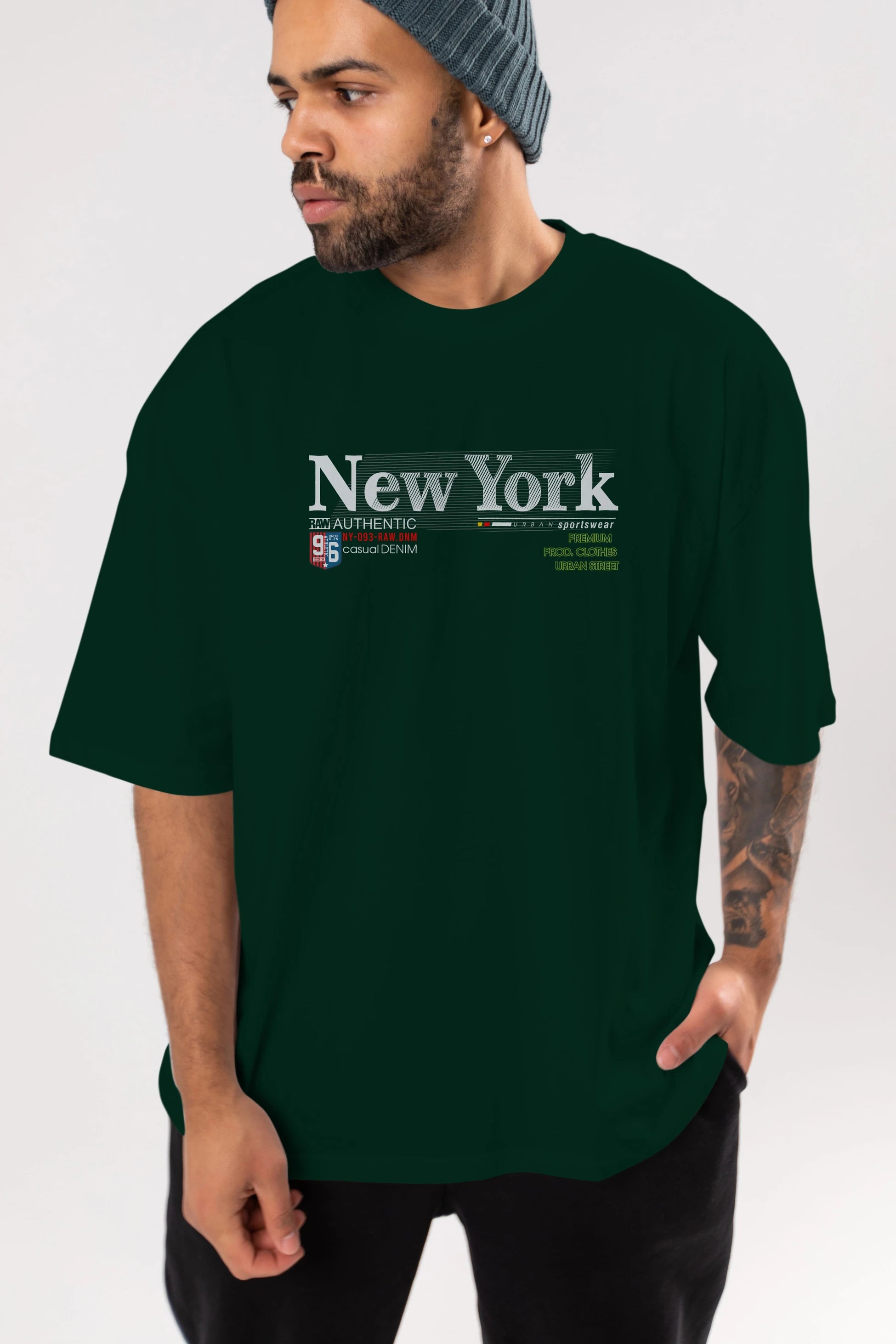New York 96 Ön Baskılı Oversize t-shirt Erkek Kadın Unisex