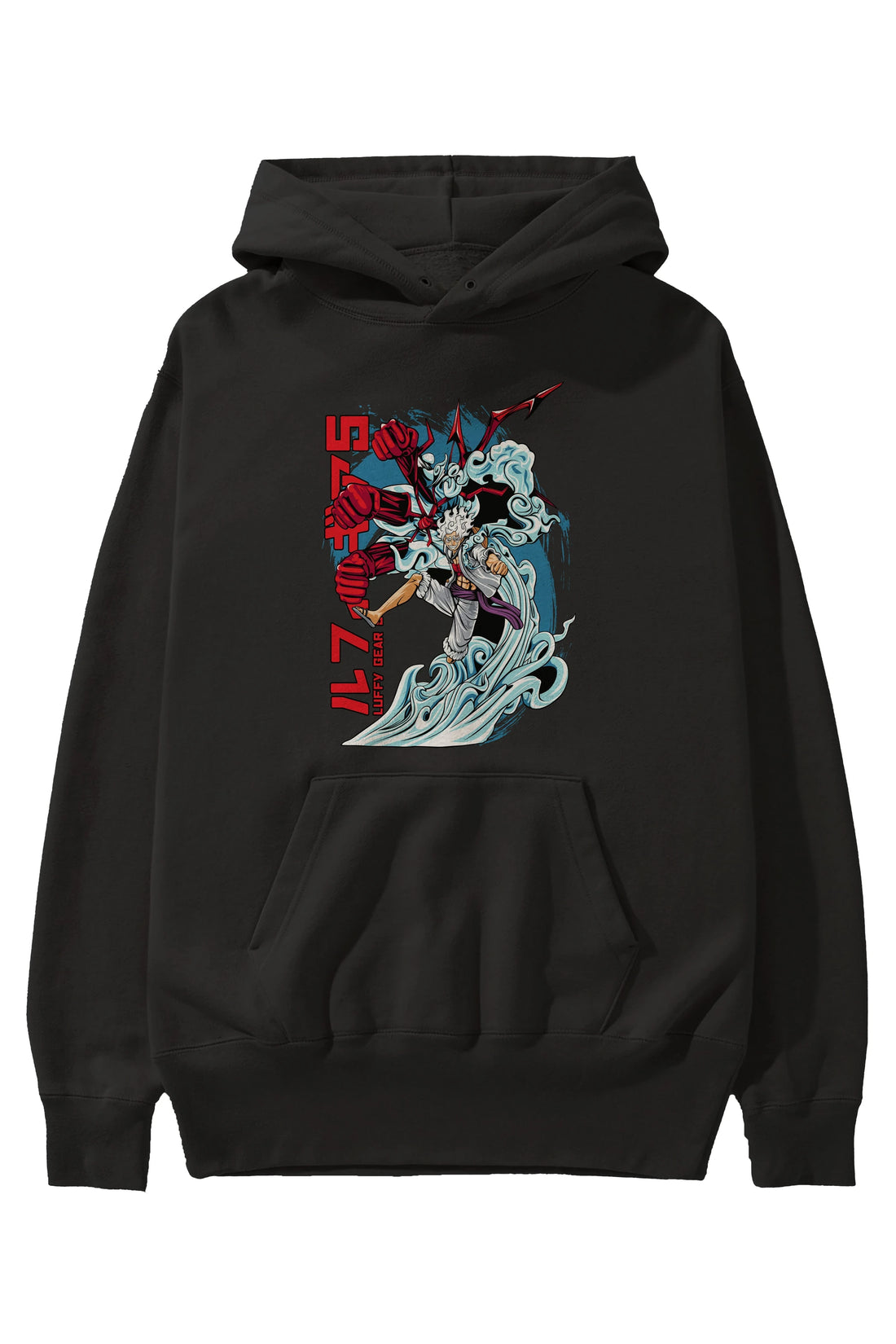 MONKEY D. LUFFY GEAR5 2 Anime Ön Baskılı Hoodie Oversize Kapüşonlu Sweatshirt Erkek Kadın Unisex
