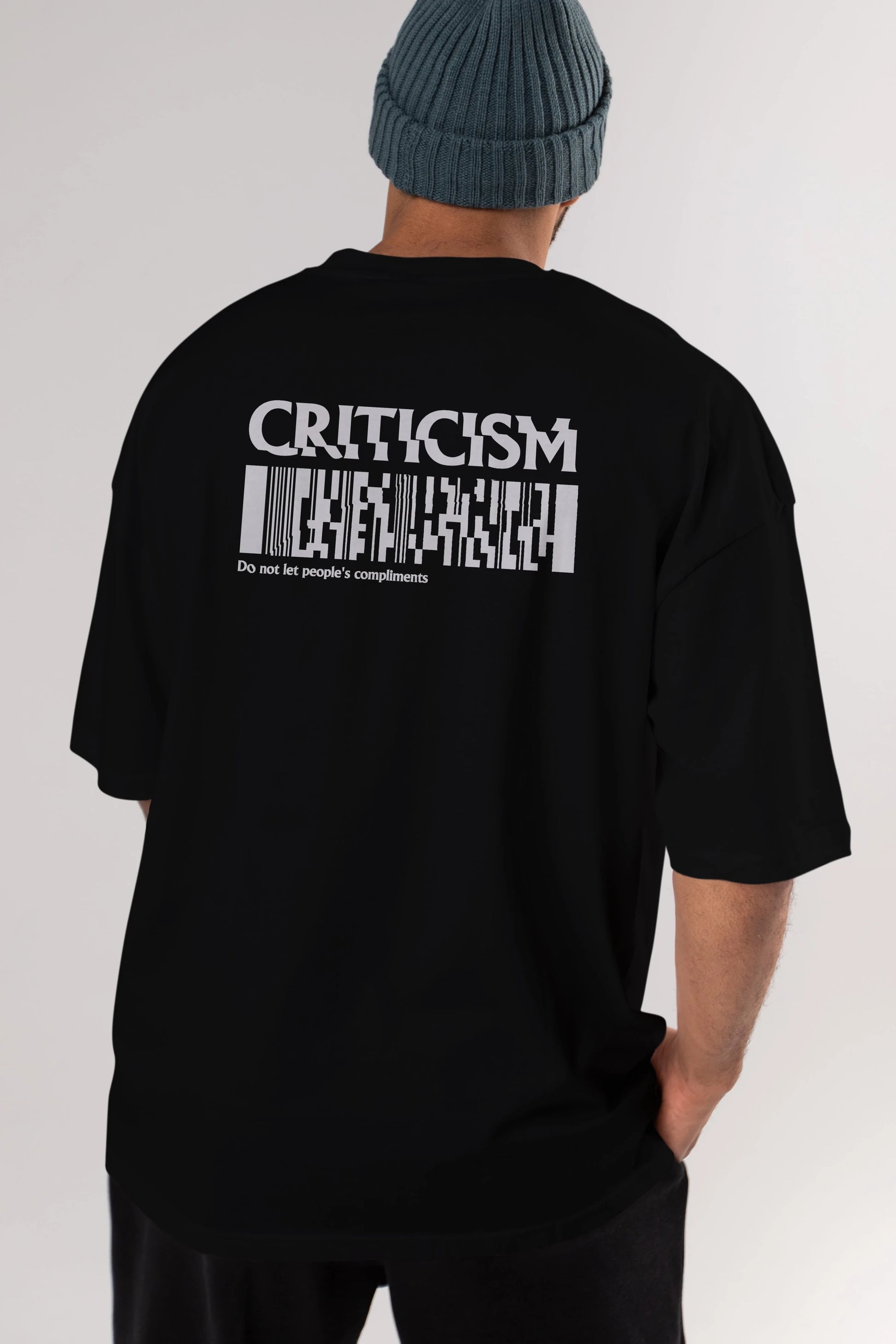 Criticism Streetwear Arka Baskılı Oversize t-shirt Erkek Kadın Unisex
