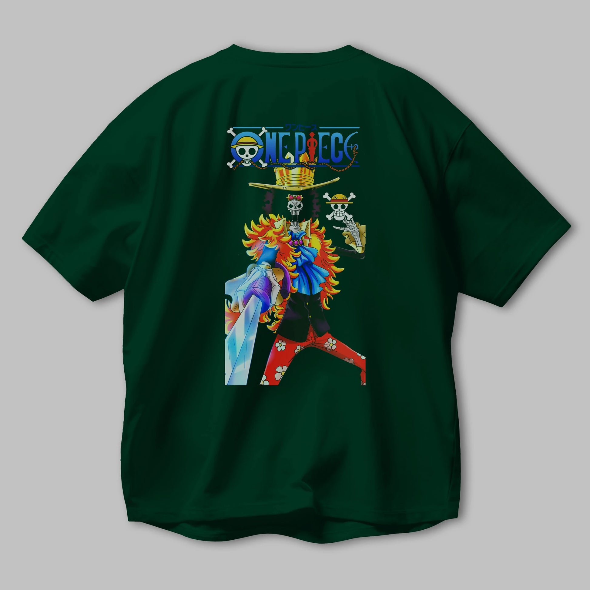 Brook Anime Arka Baskılı Oversize t-shirt Erkek Kadın Unisex %100 pamuk tişort