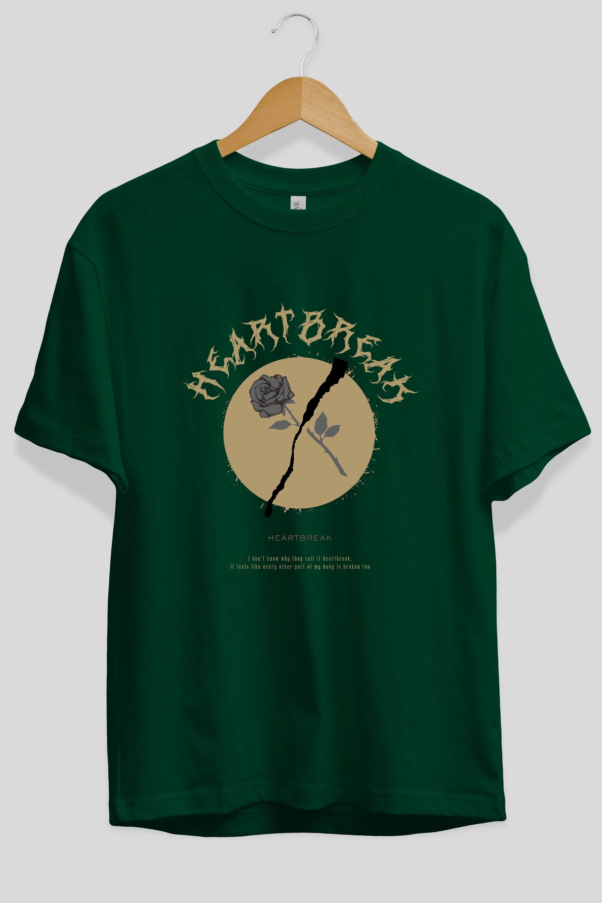 Heartbreak Ön Baskılı Oversize t-shirt Erkek Kadın Unisex