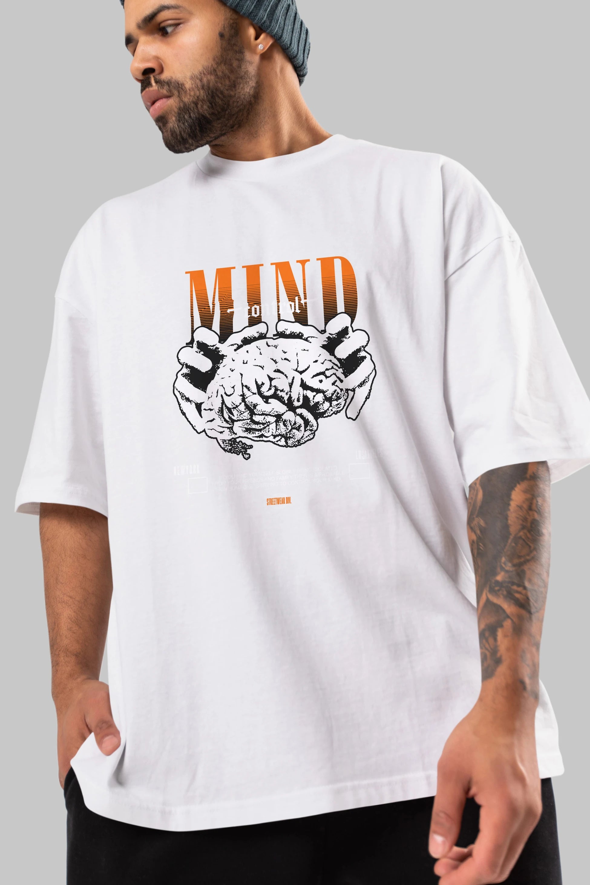 Mind Control Ön Baskılı Oversize t-shirt Erkek Kadın Unisex