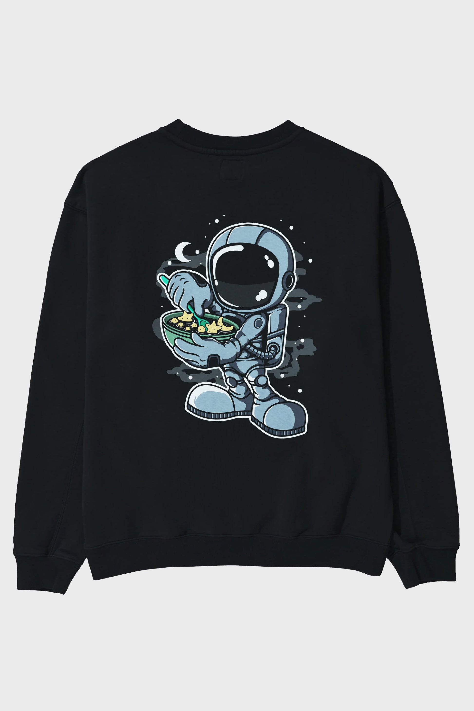 Astronaut Star Flakes Arka Baskılı Oversize Sweatshirt Erkek Kadın Unisex