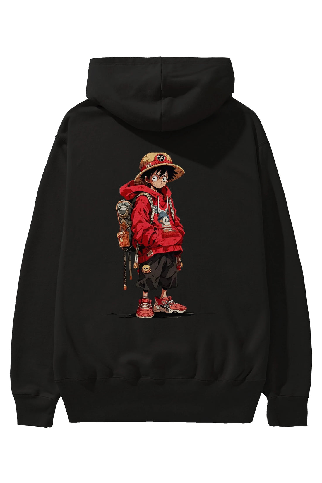 One Piece Arka Baskılı Hoodie Oversize Kapüşonlu Sweatshirt Erkek Kadın Unisex