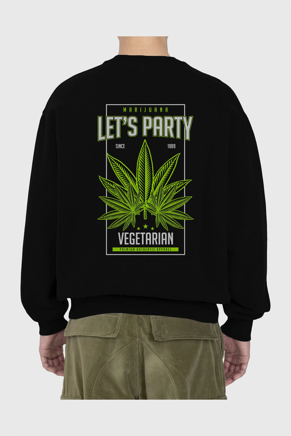 Lets Party Arka Baskılı Oversize Sweatshirt Erkek Kadın Unisex