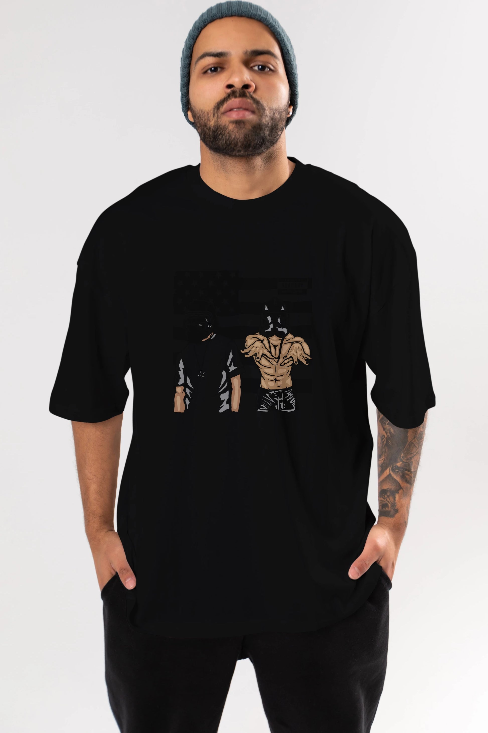 Darkonia Ön Baskılı Oversize t-shirt Erkek Kadın Unisex %100 Pamuk tişort