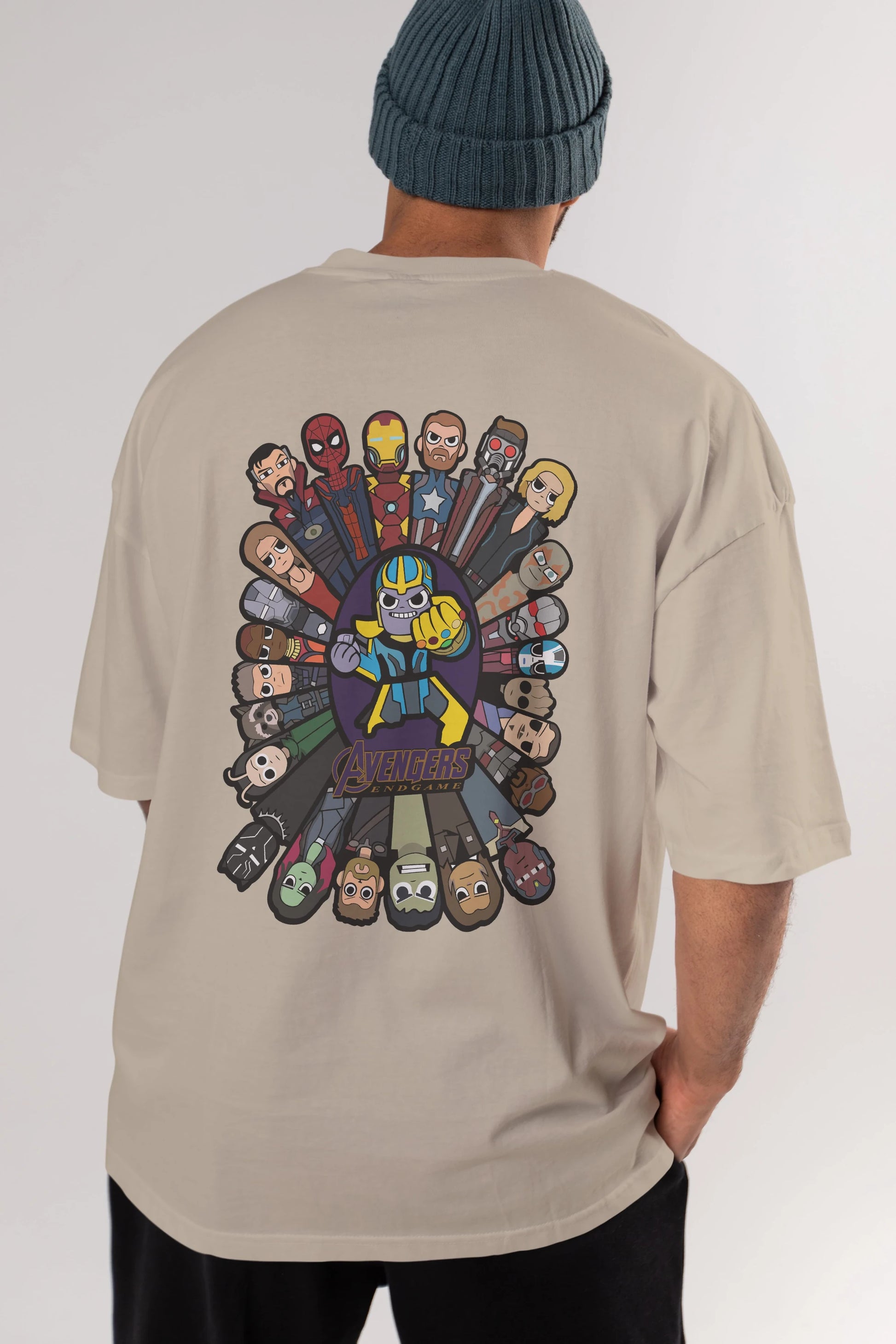 The Avengers (2) Arka Baskılı Oversize t-shirt Erkek Kadın Unisex %100 Pamuk Bisiklet Yaka tişort