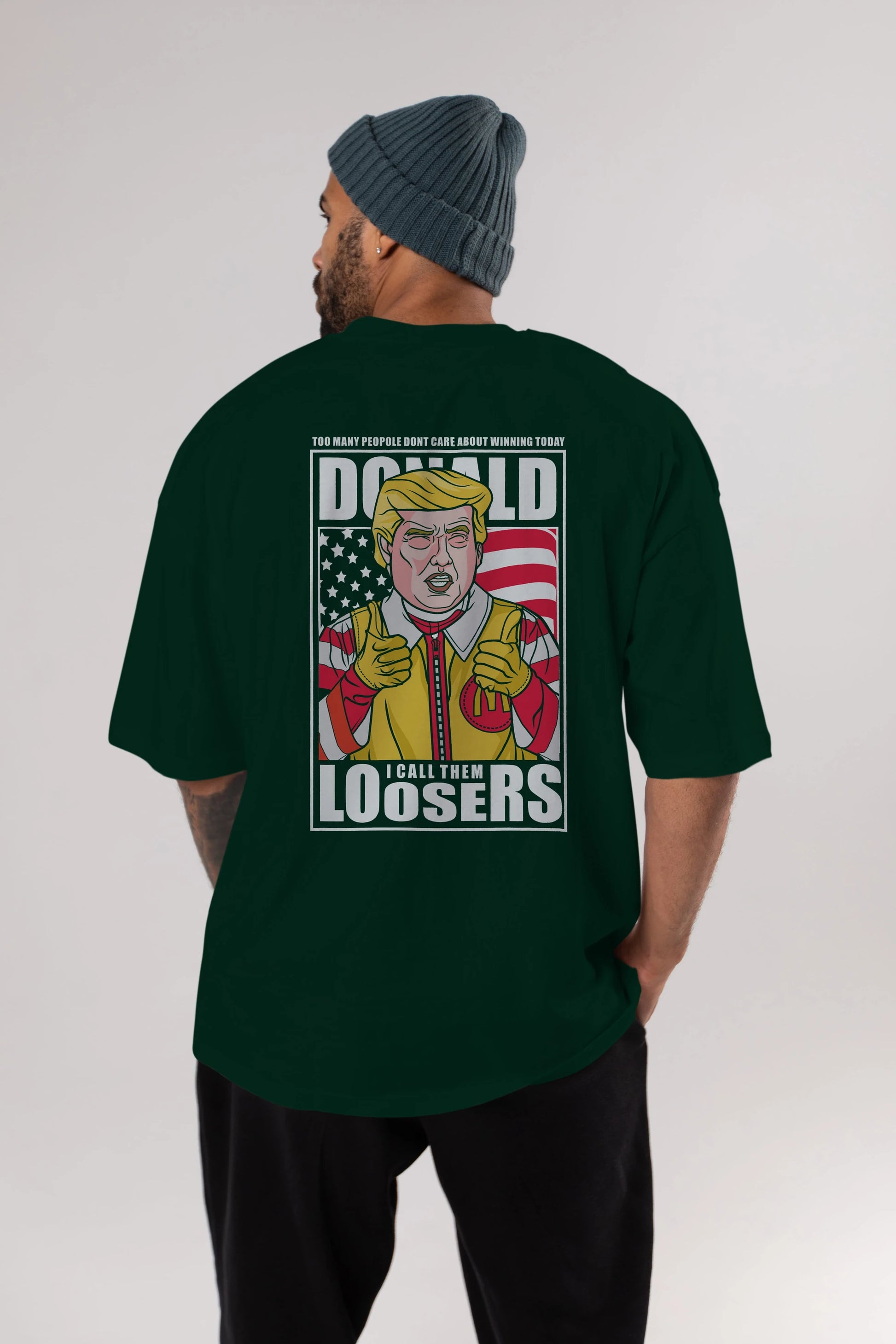 Ronald Trump Arka Baskılı Oversize t-shirt Erkek Kadın Unisex %100 Pamuk tişort