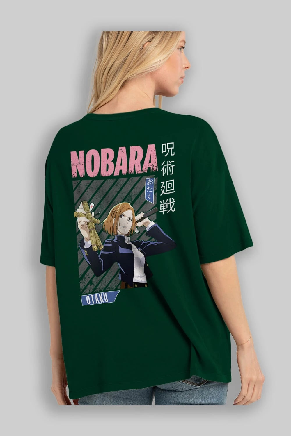 Nobara Kugisaki 6 Anime Arka Baskılı Oversize t-shirt Erkek Kadın Unisex
