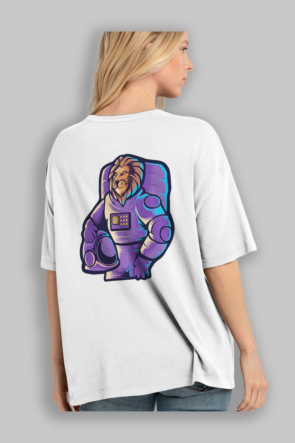 Astroking Sticker Arka Baskılı Oversize t-shirt Erkek Kadın Unisex