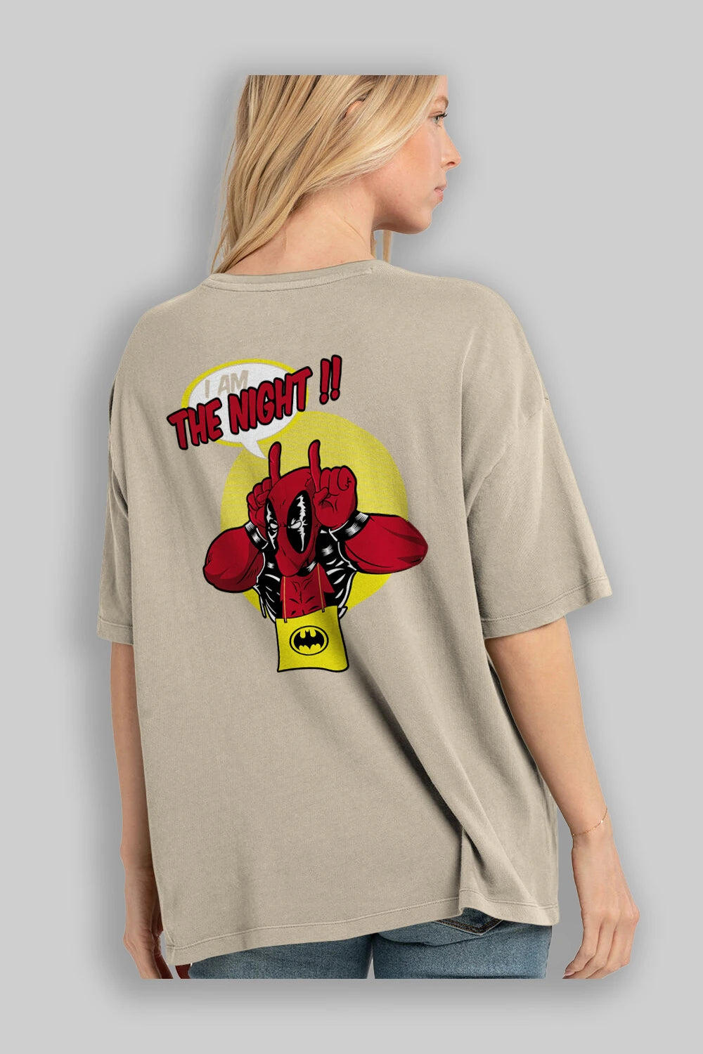 Deadpool (1) Arka Baskılı Oversize t-shirt Erkek Kadın Unisex %100 Pamuk Bisiklet Yaka tişort