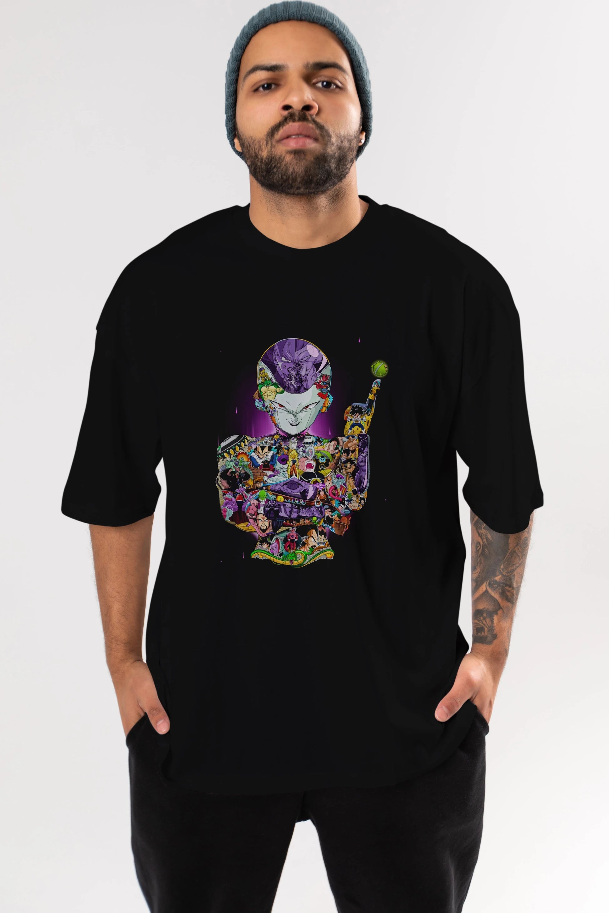 DRAGON BALL ART (4) Anime Ön Baskılı Oversize t-shirt %100 pamuk Erkek Kadın Unisex