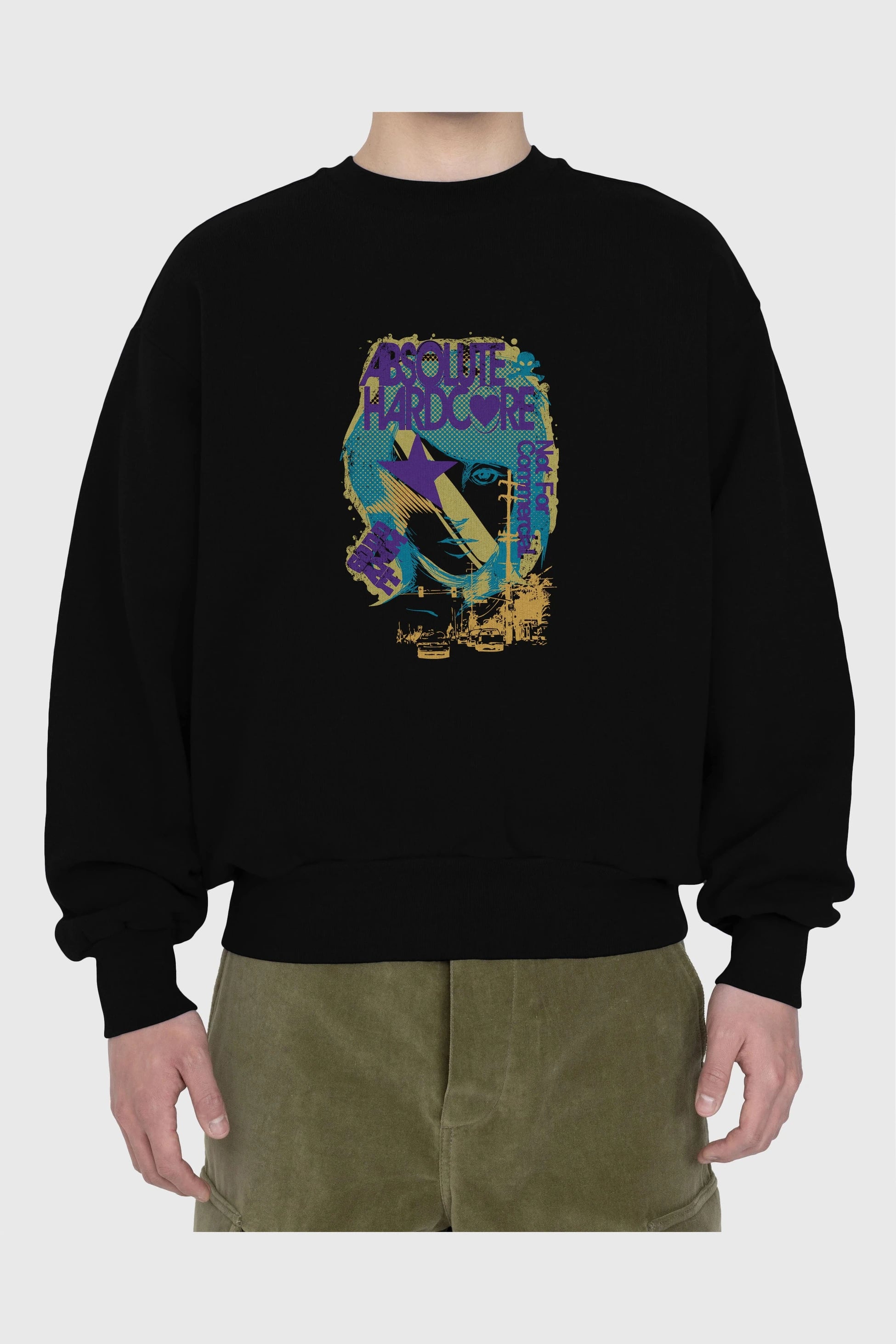 Absolute Hardcore Ön Baskılı Oversize Sweatshirt Erkek Kadın Unisex