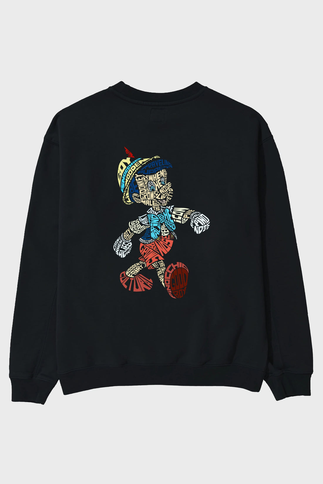 Pinokio Arka Baskılı Oversize Sweatshirt Erkek Kadın Unisex