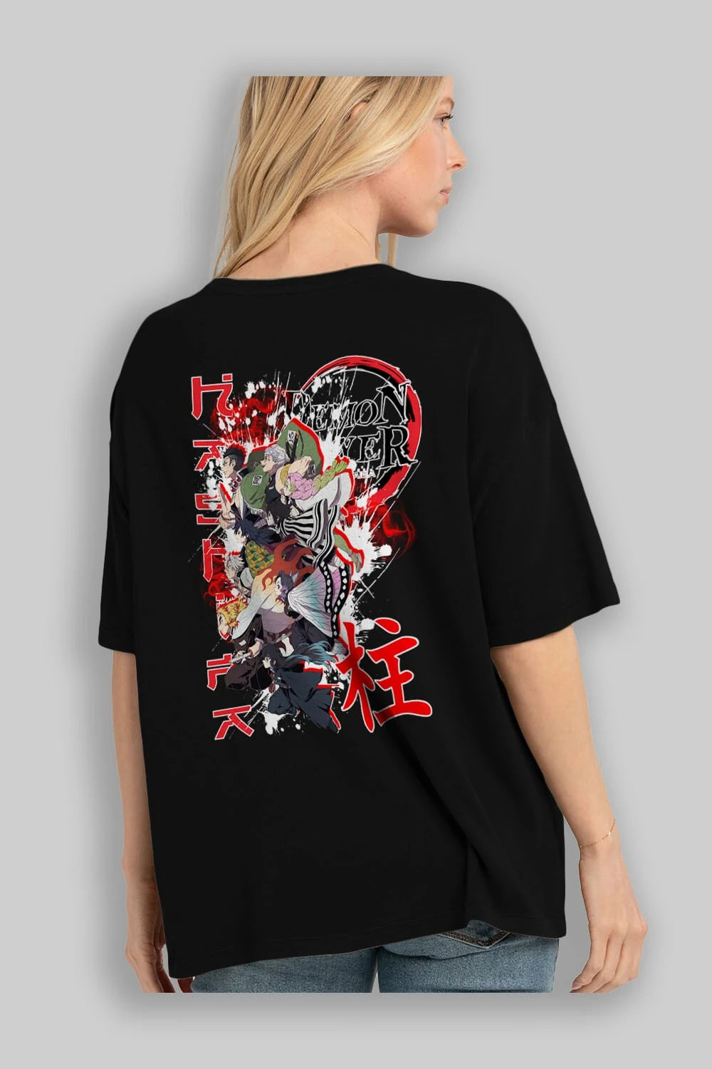 DEMON SLAYER SLAYERS Anime Arka Baskılı Oversize t-shirt Erkek Kadın Unisex