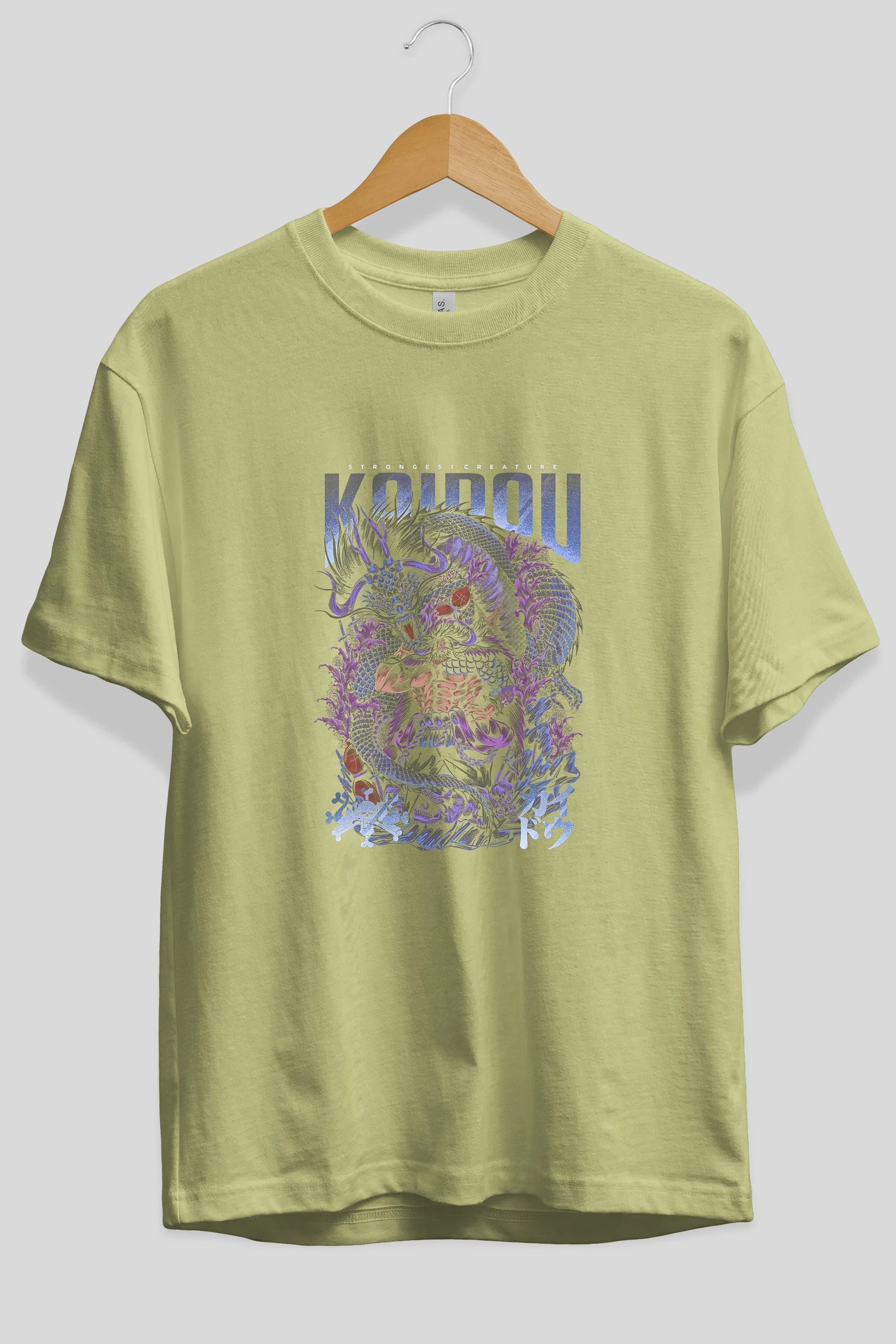 KAIDOU ONE PIECE Anime Ön Baskılı Oversize t-shirt %100 pamuk Erkek Kadın Unisex