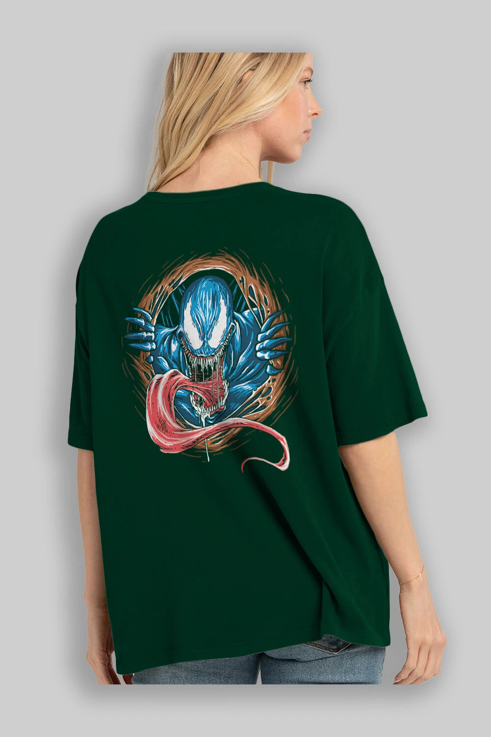 Venom (7) Arka Baskılı Oversize t-shirt Erkek Kadın Unisex %100 Pamuk Bisiklet Yaka tişort