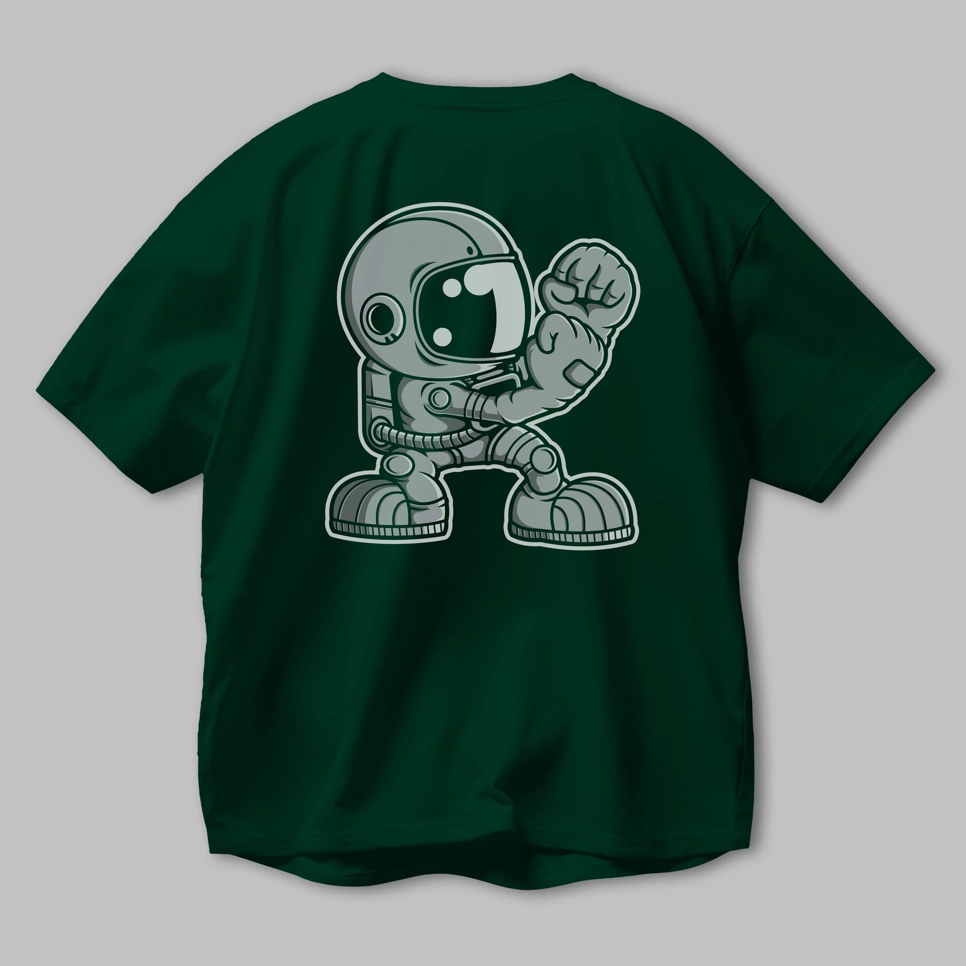 Astronaut Fighting Irish Arka Baskılı Oversize t-shirt Erkek Kadın Unisex