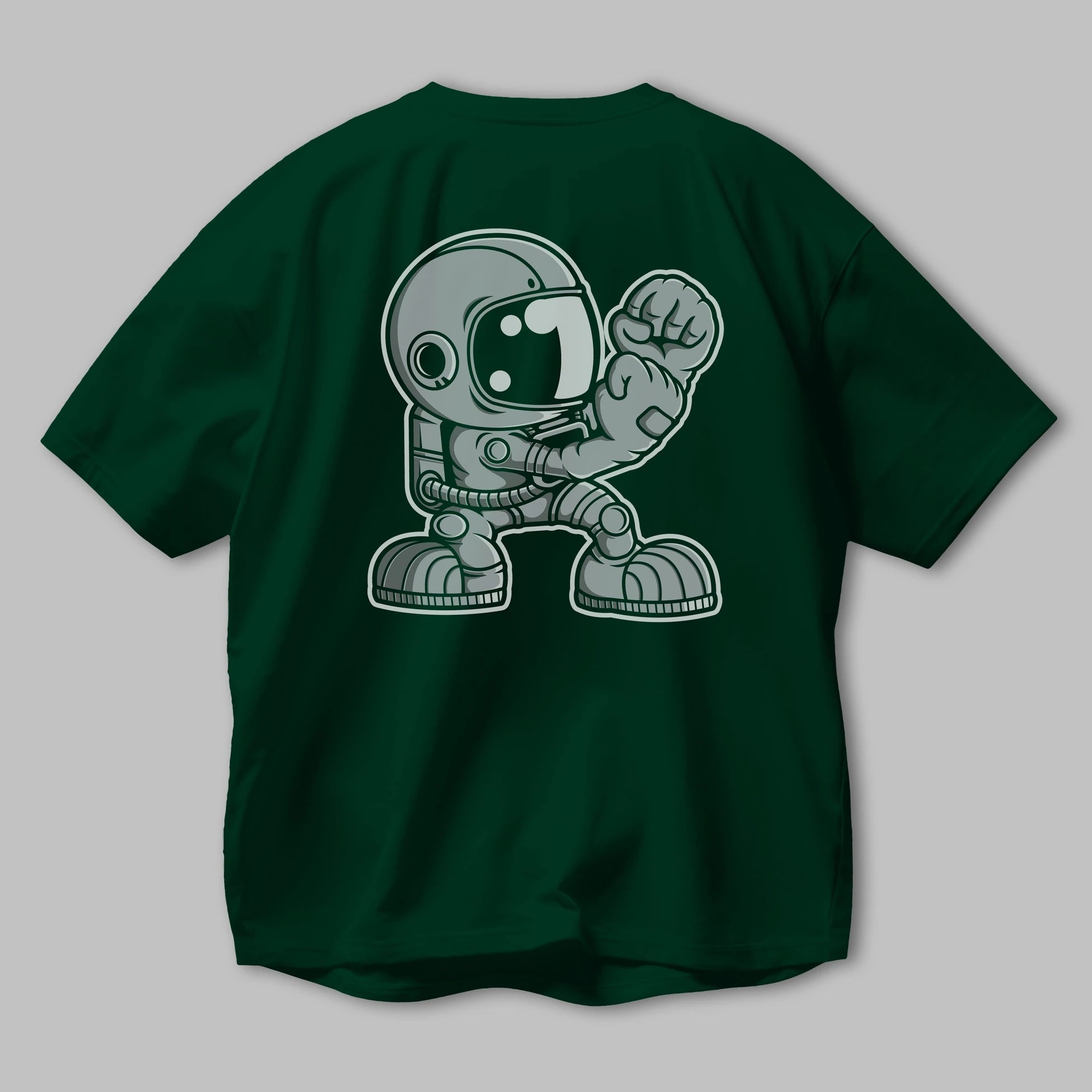 Astronaut Fighting Irish Arka Baskılı Oversize t-shirt Erkek Kadın Unisex