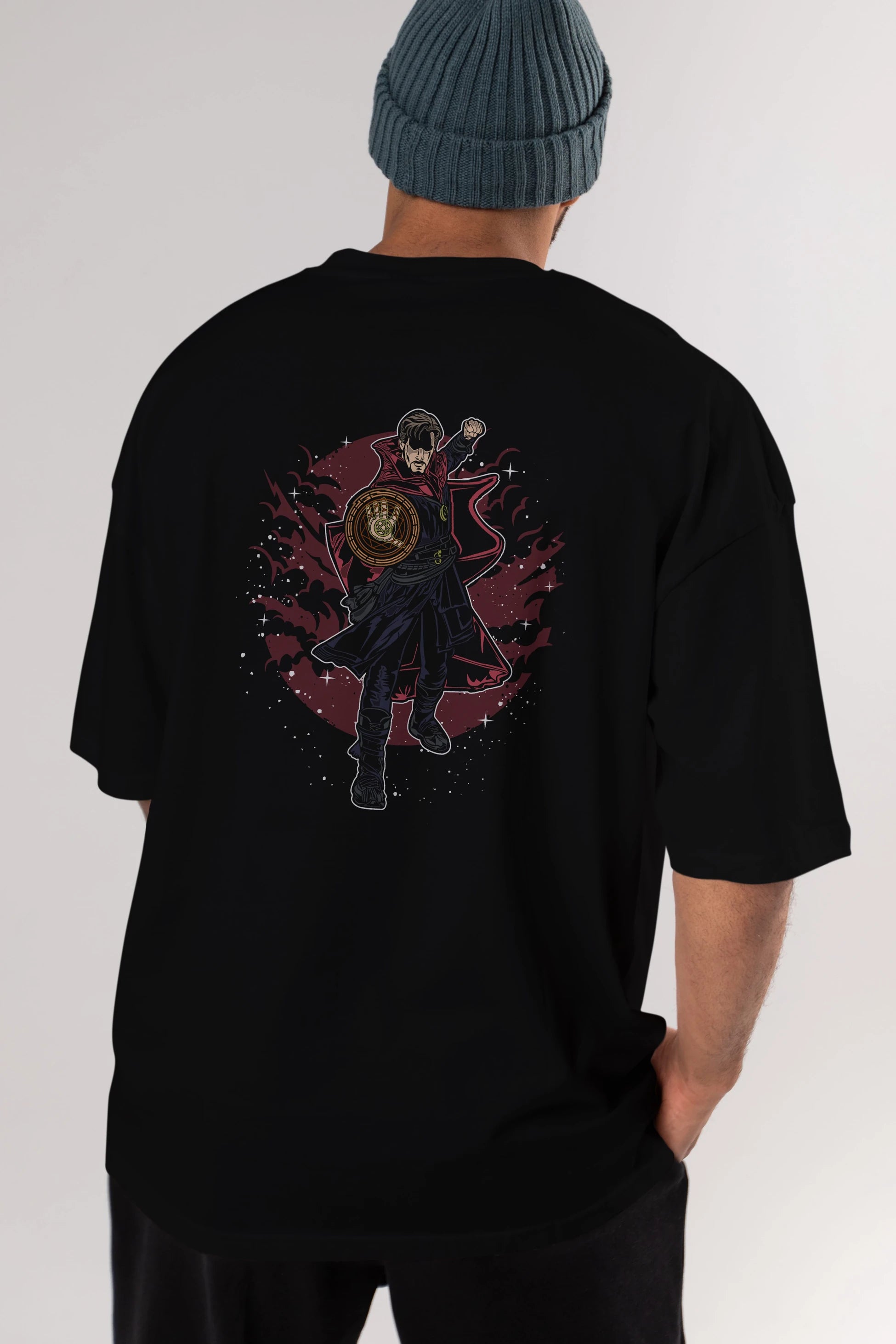 DOCTER STRANGE Arka Baskılı Oversize t-shirt Erkek Kadın Unisex %100 Pamuk