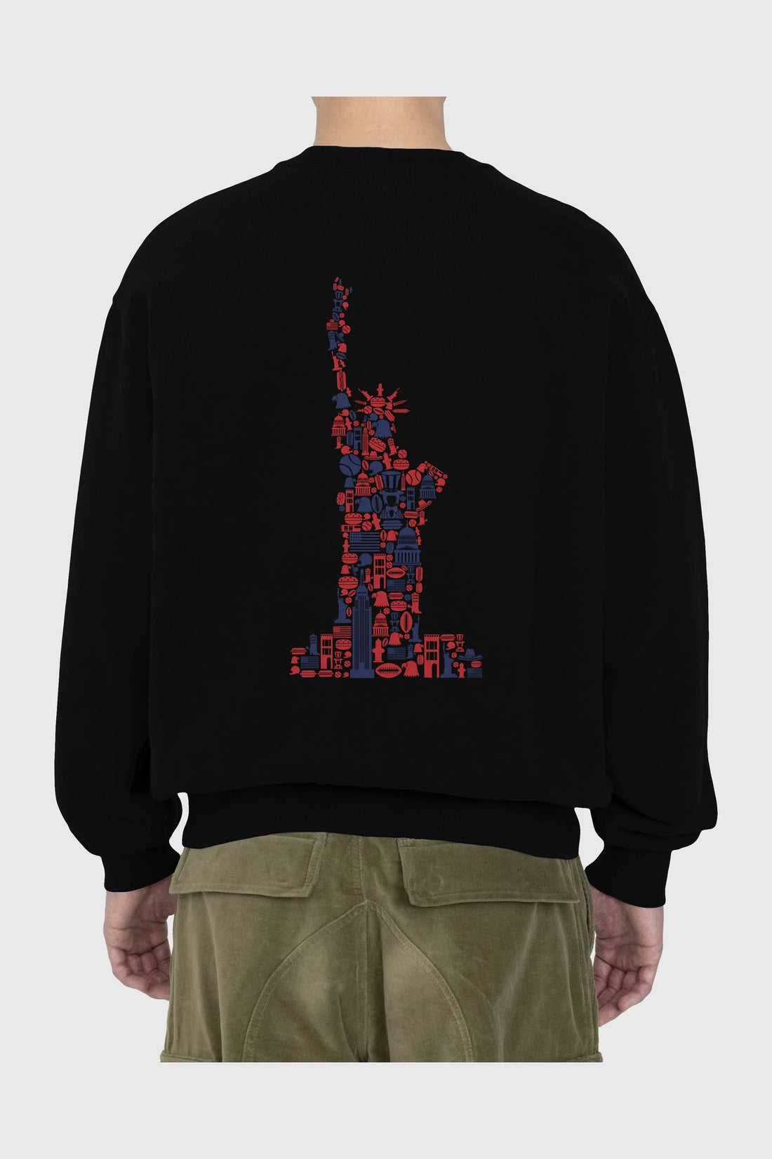 Liberty Arka Baskılı Oversize Sweatshirt Erkek Kadın Unisex