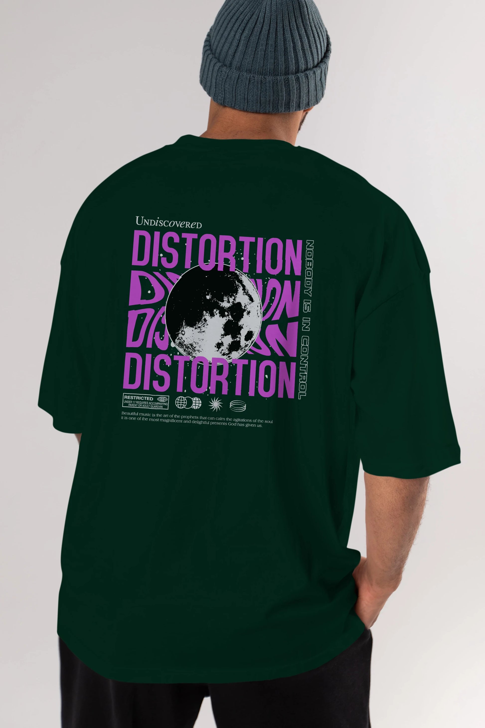 Distortion Arka Baskılı Oversize t-shirt Erkek Kadın Unisex