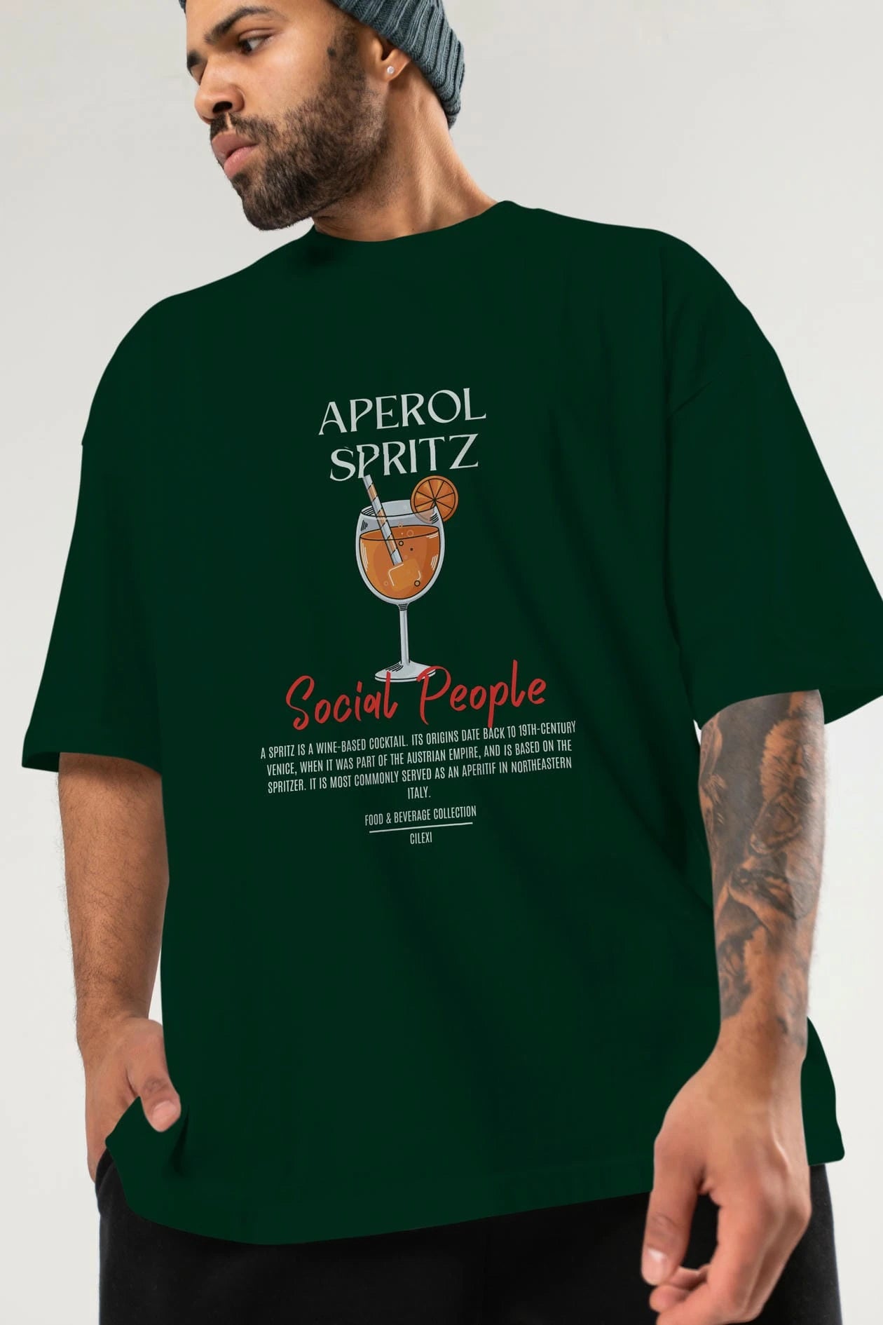 Aperol Sprıtz Kokteyl Serisi ön Baskılı Oversize t-shirt Erkek Kadın %100 Pamuk Bisiklet Yaka tişort
