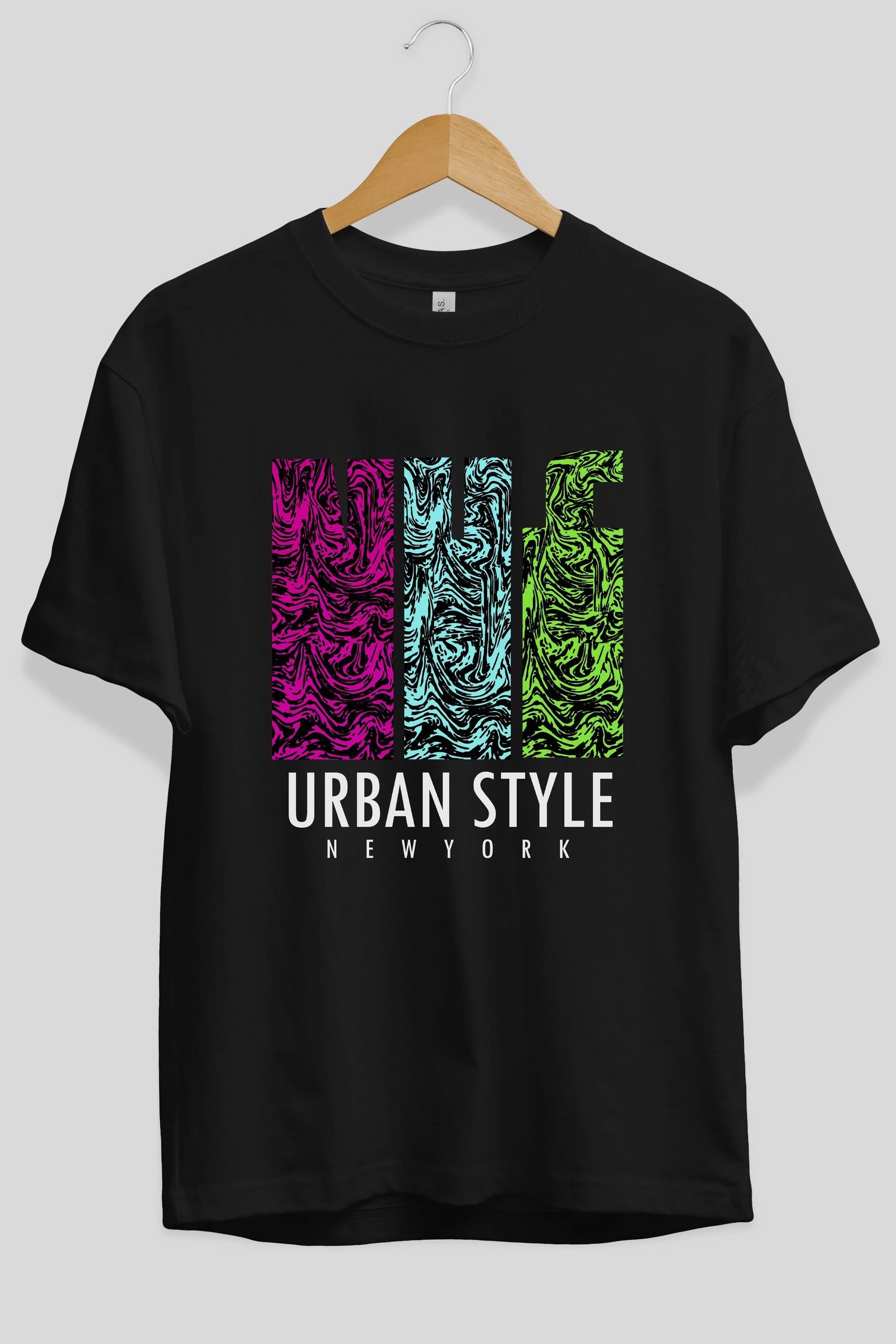 Urban Style Newyork Ön Baskılı Oversize t-shirt Erkek Kadın Unisex