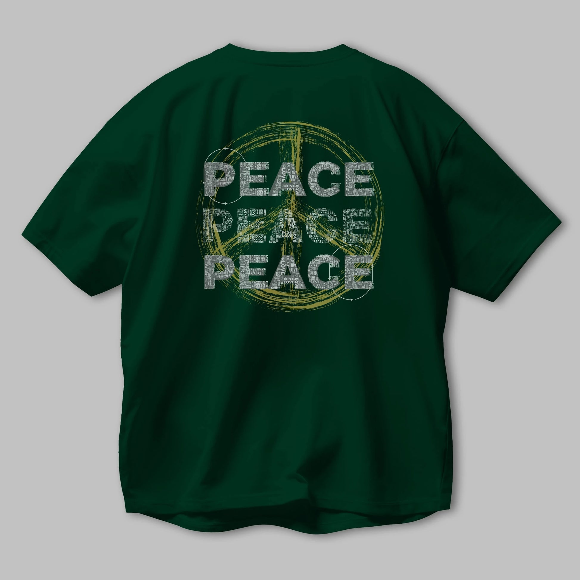 Peace Yazılı Arka Baskılı Oversize t-shirt Erkek Kadın Unisex