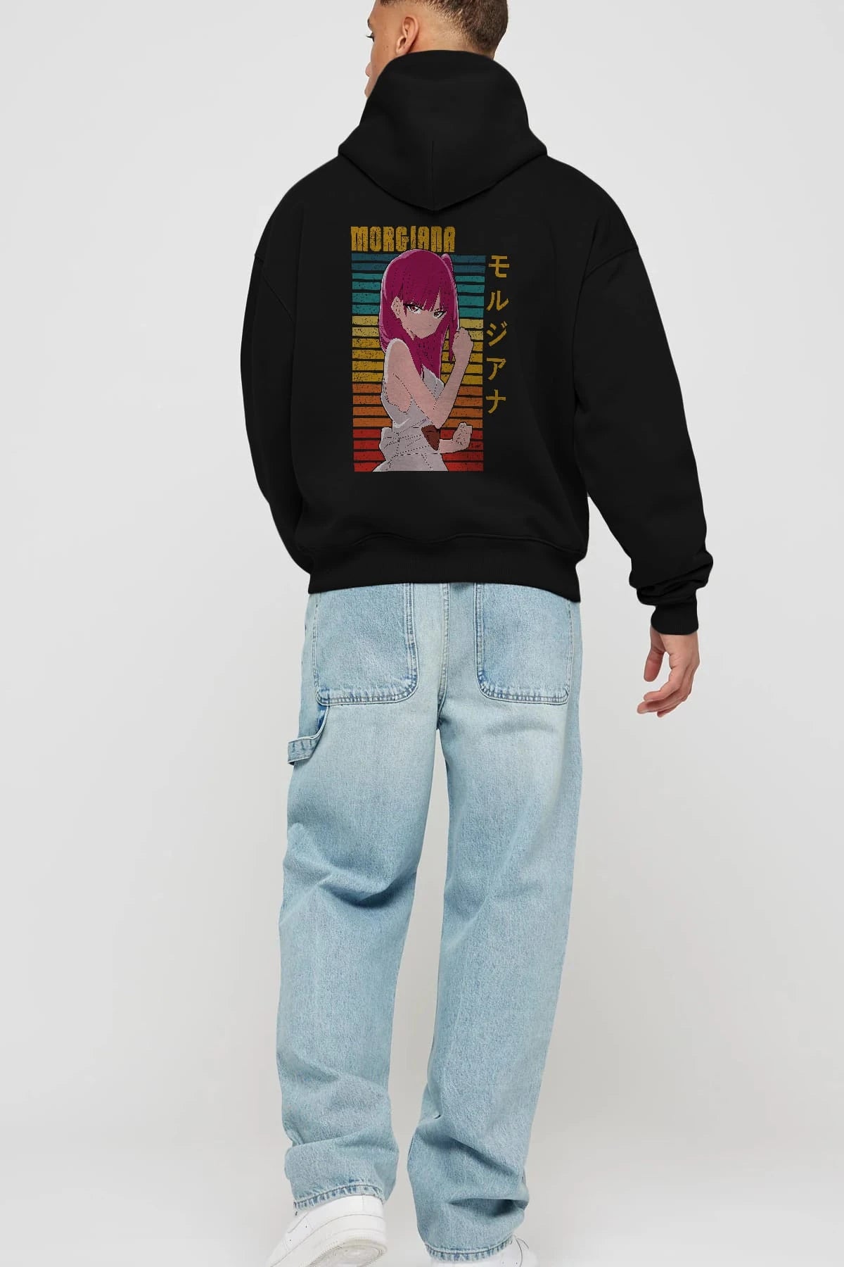 Morgiana 3 Anime Arka Baskılı Hoodie Oversize Kapüşonlu Sweatshirt Erkek Kadın Unisex