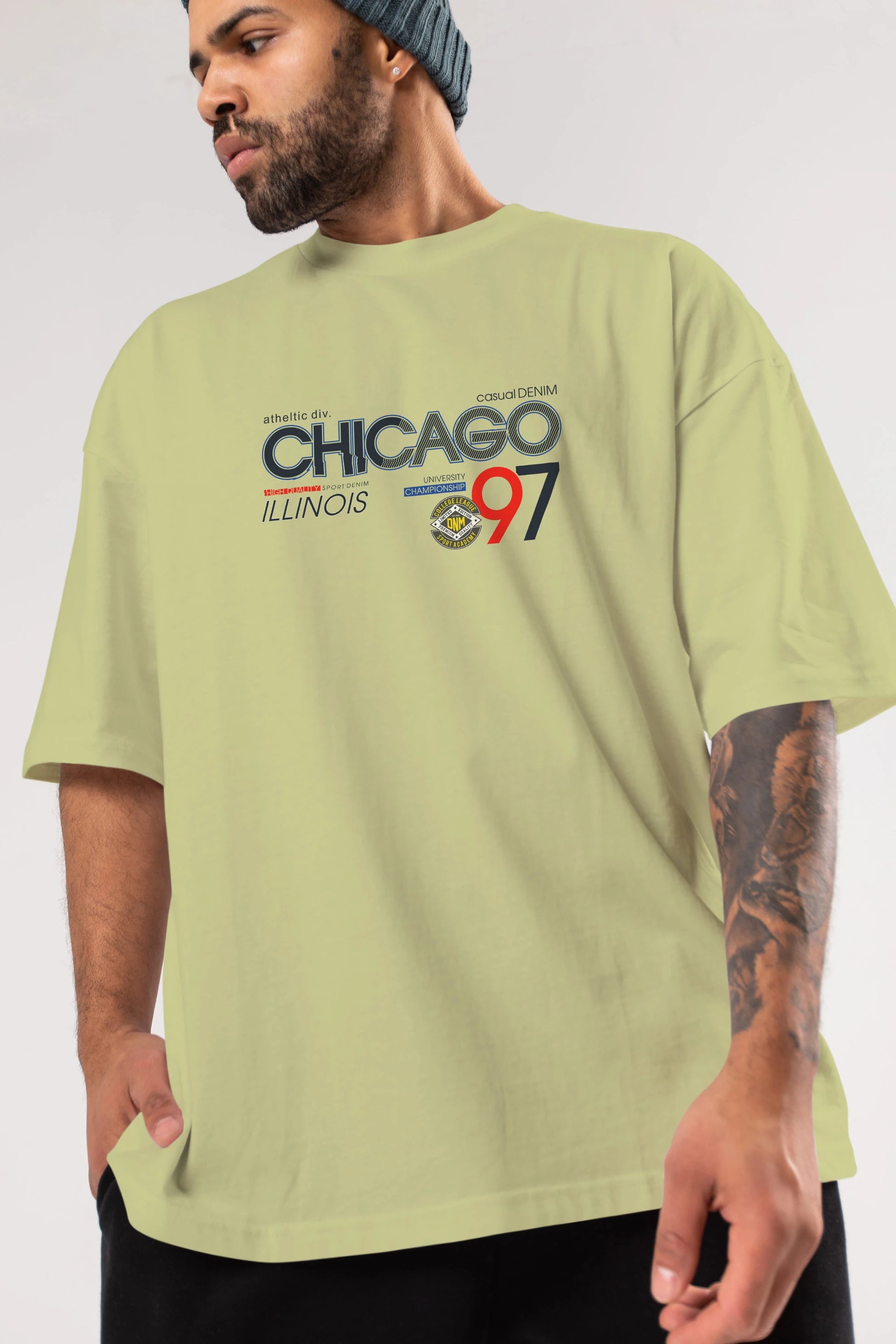Chicago 97 Ön Baskılı Oversize t-shirt Erkek Kadın Unisex