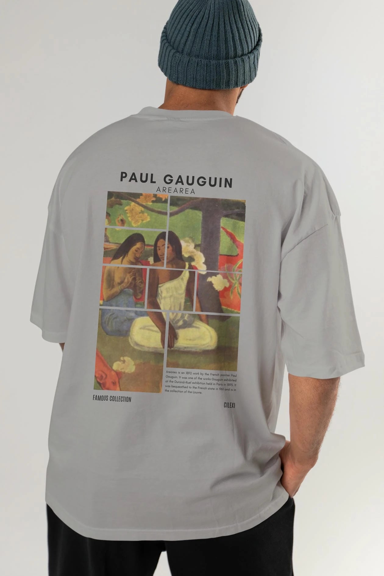 Paul Gauguin Arearea Arka Baskılı Oversize t-shirt Erkek Kadın Bisiklet Yaka Pamuk tişort