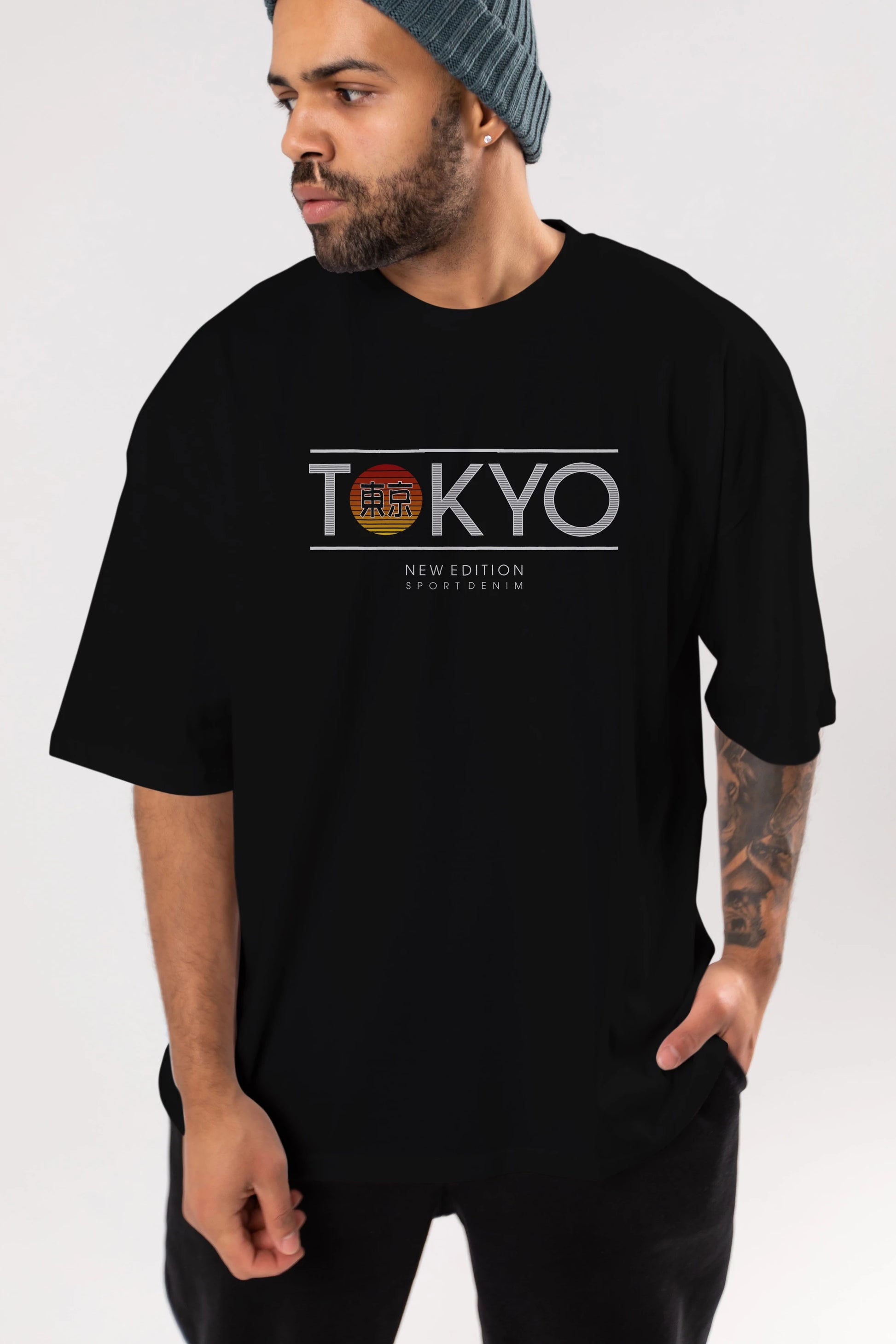 Tokyo Sport Ön Baskılı Oversize t-shirt Erkek Kadın Unisex