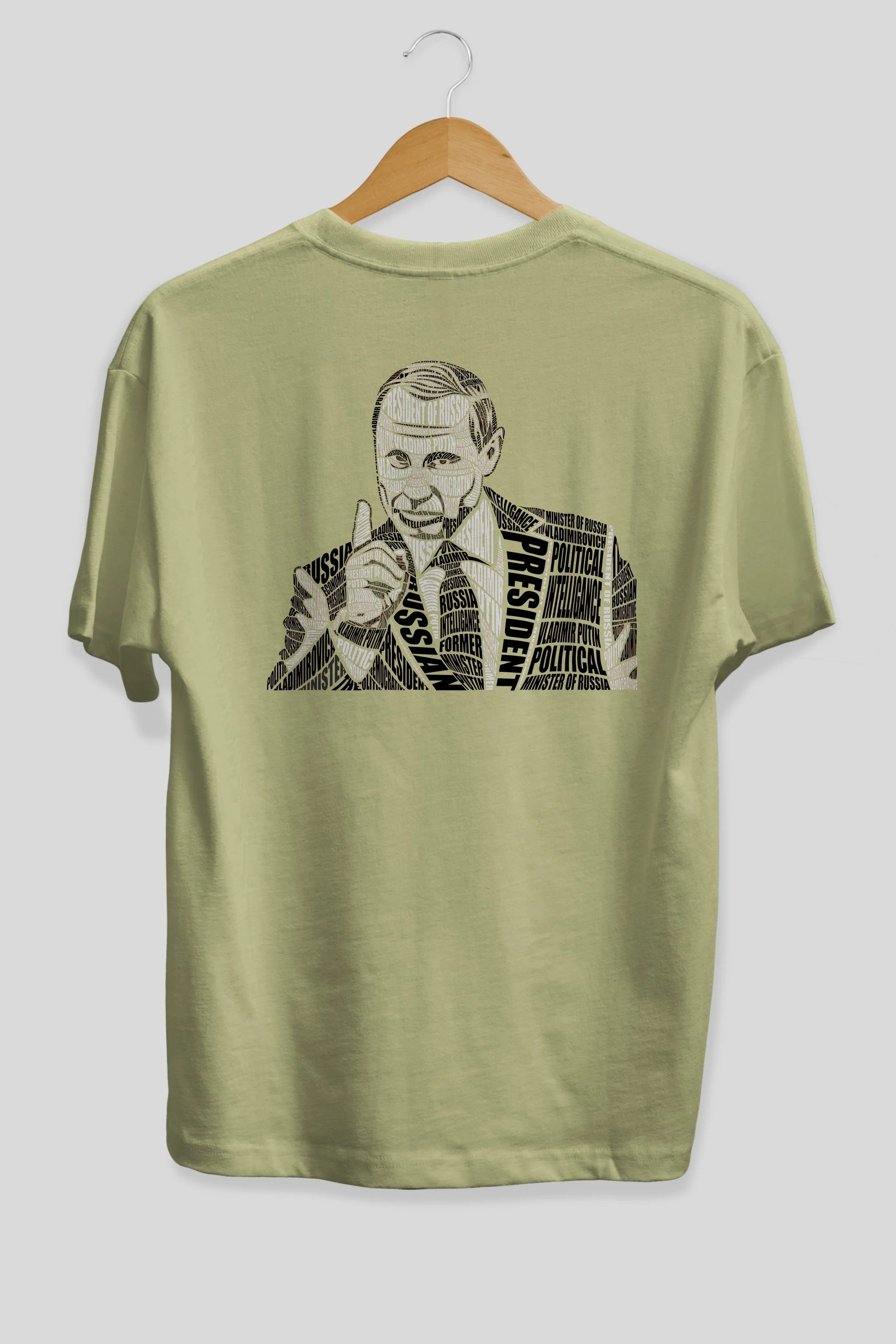 Putin Calligram Arka Baskılı Oversize t-shirt %100 pamuk Erkek Kadın Unisex