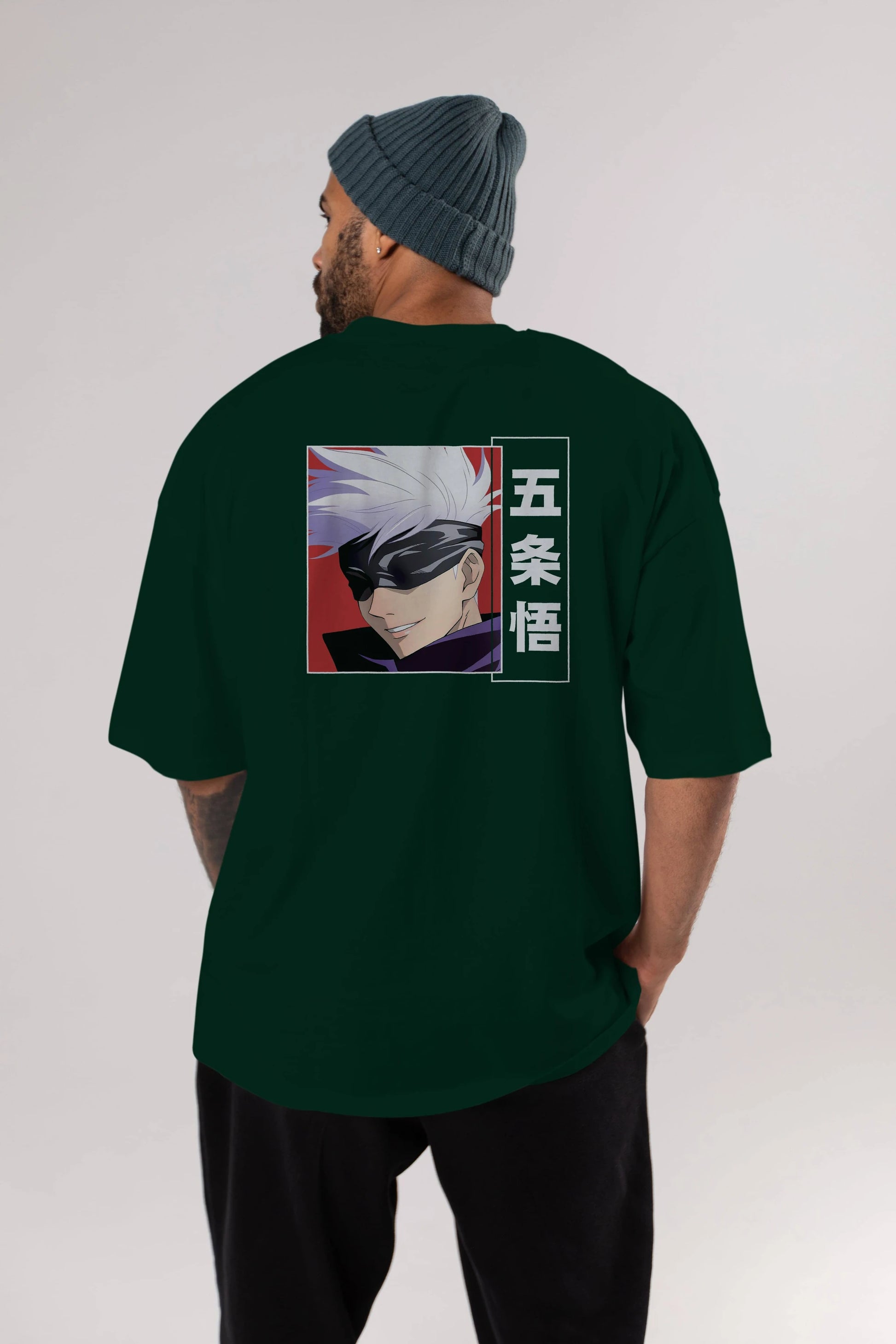 SATORU GOJO Anime Arka Baskılı Oversize t-shirt Erkek Kadın Unisex