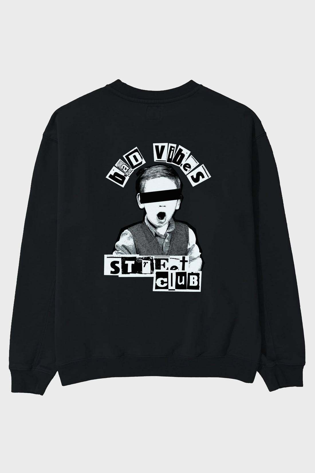 Bad Vibes Street Club Arka Baskılı Oversize Sweatshirt Erkek Kadın Unisex