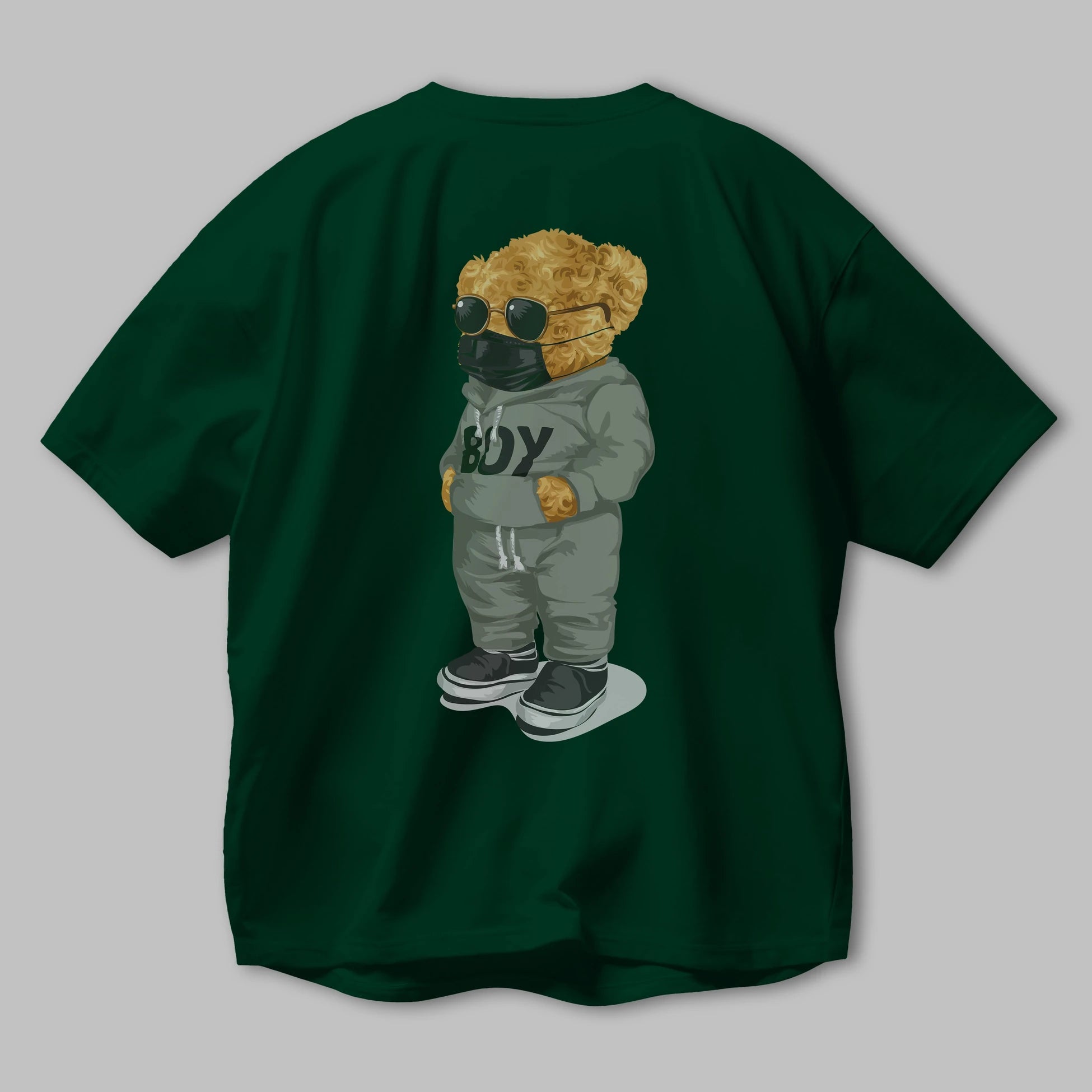 Teddy Bear Boy Arka Baskılı Oversize t-shirt Erkek Kadın Unisex %100 Pamuk