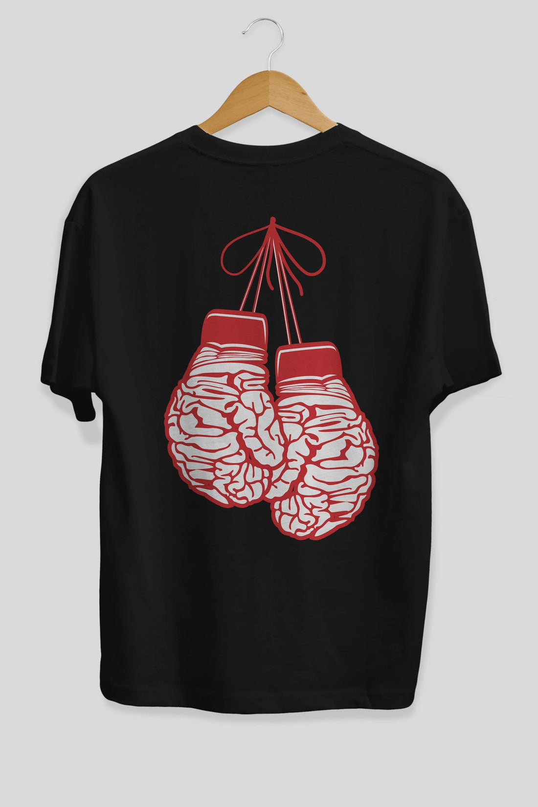 Brain Gloves Arka Baskılı Oversize t-shirt %100 pamuk Erkek Kadın Unisex
