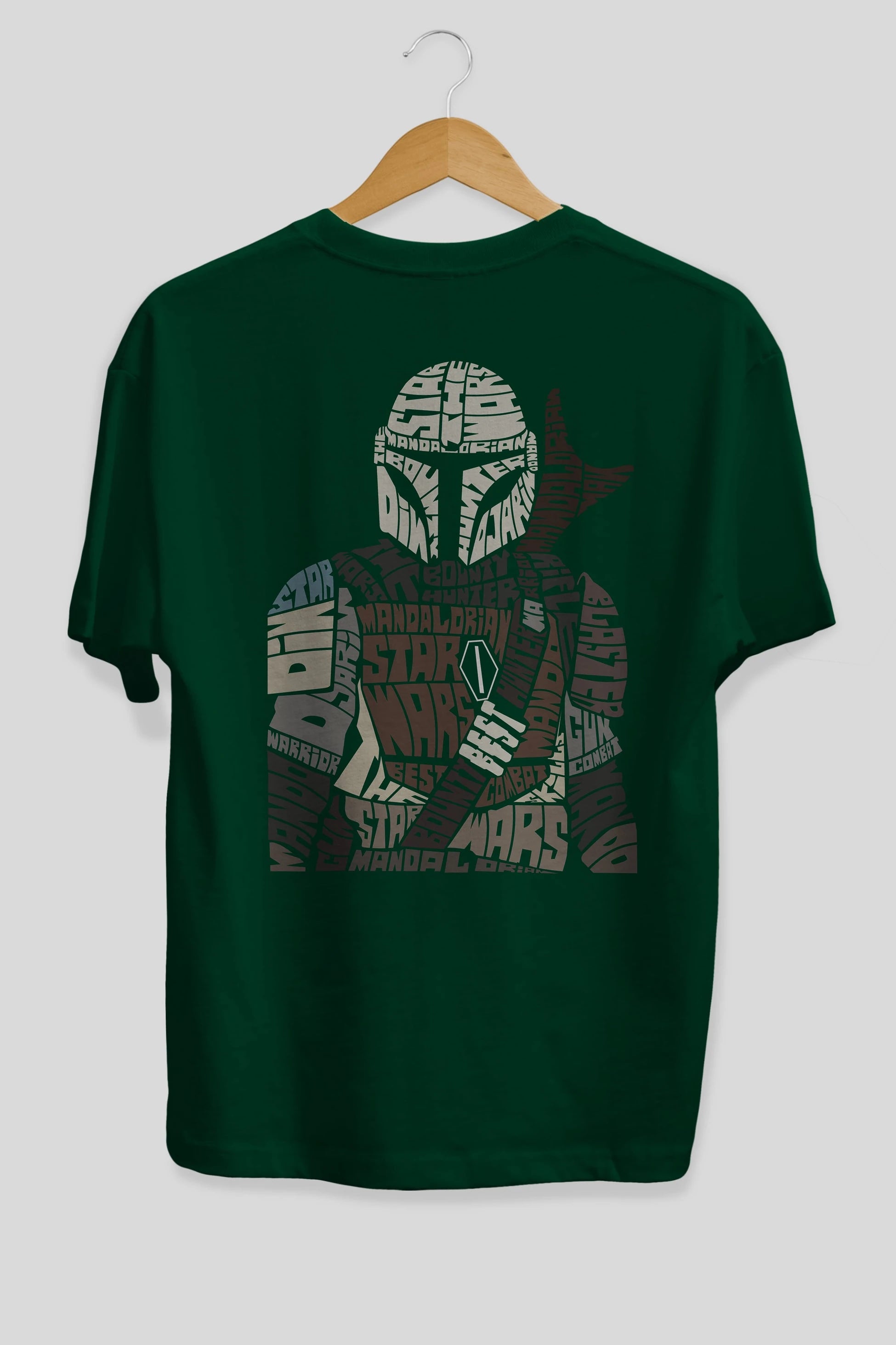 Mandalorian Arka Baskılı Oversize t-shirt %100 pamuk Erkek Kadın Unisex