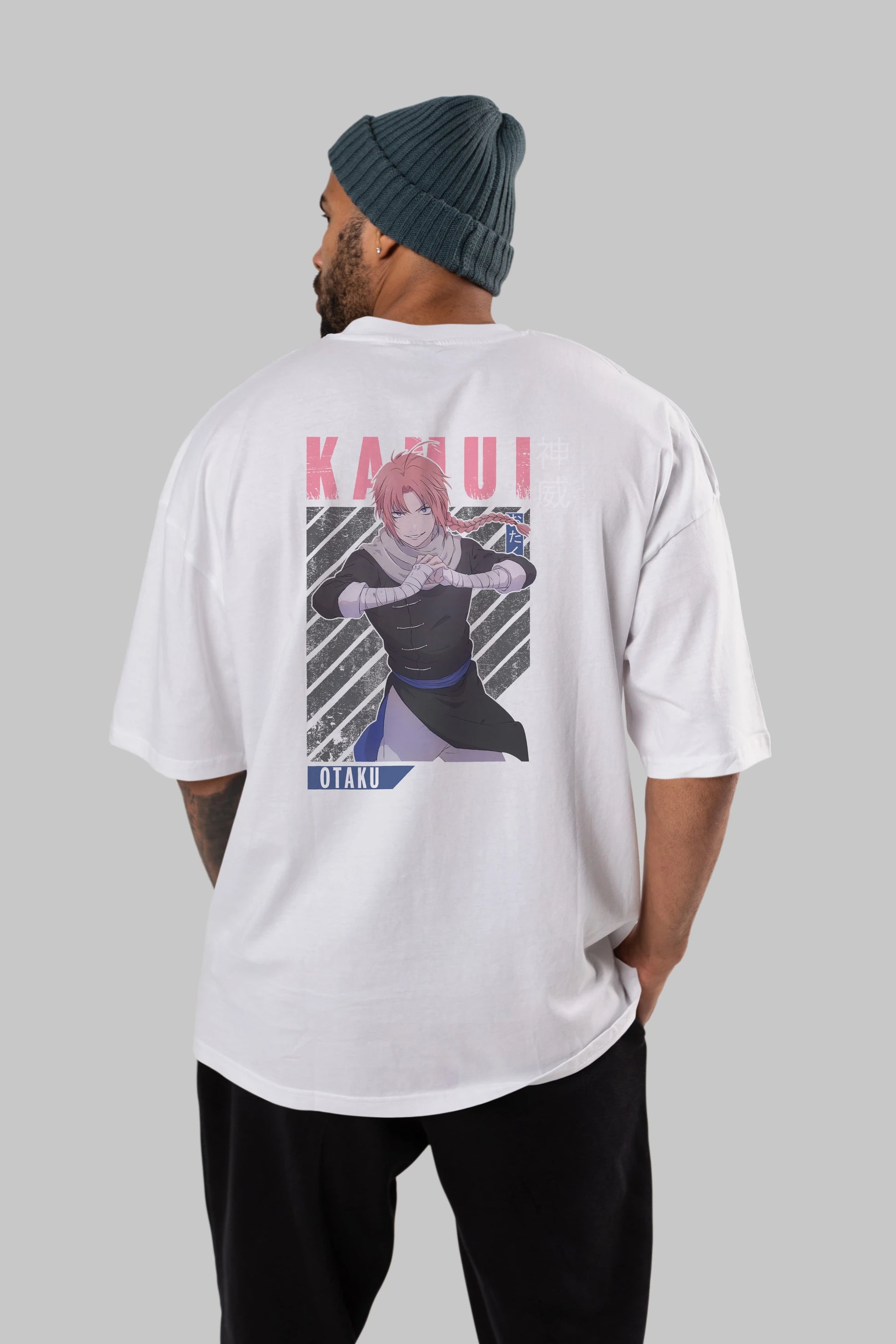 Kamui GINTAMA Anime Arka Baskılı Oversize t-shirt Erkek Kadın Unisex