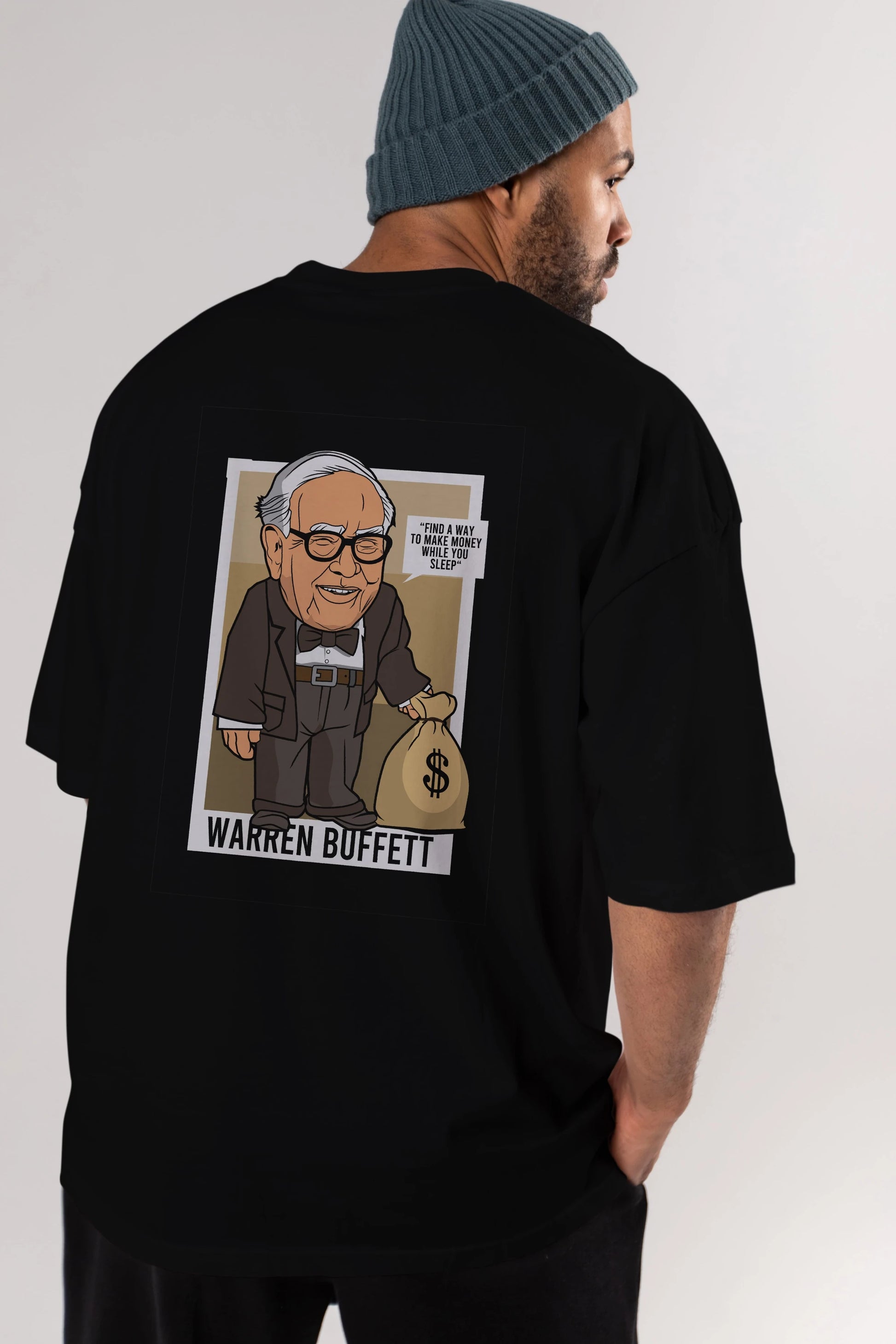 Warren Buffet Up Carl Arka Baskılı Oversize t-shirt Erkek Kadın Unisex %100 Pamuk tişort