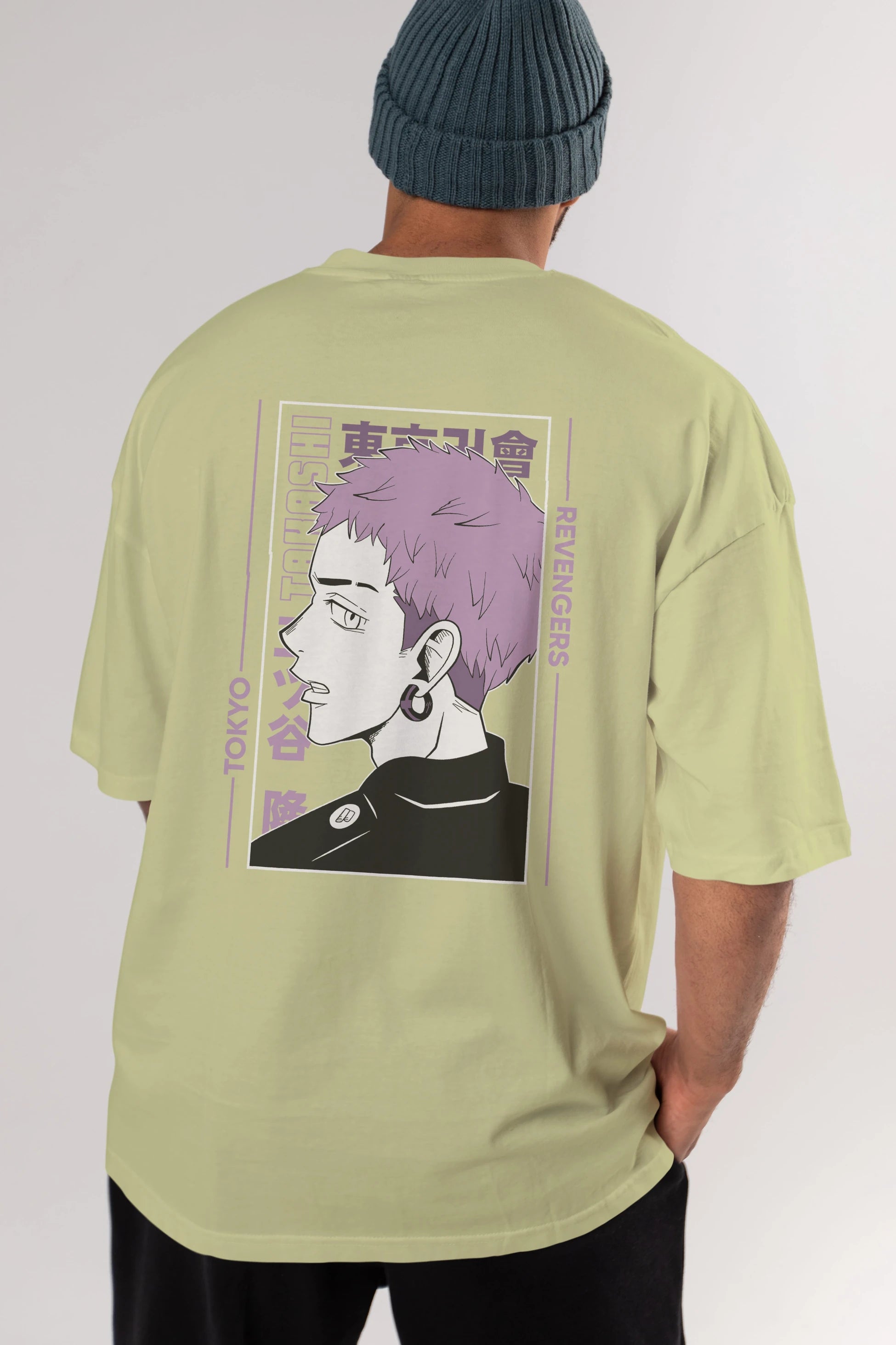 Takashi Mitsuya Anime Arka Baskılı Oversize t-shirt Erkek Kadın Unisex