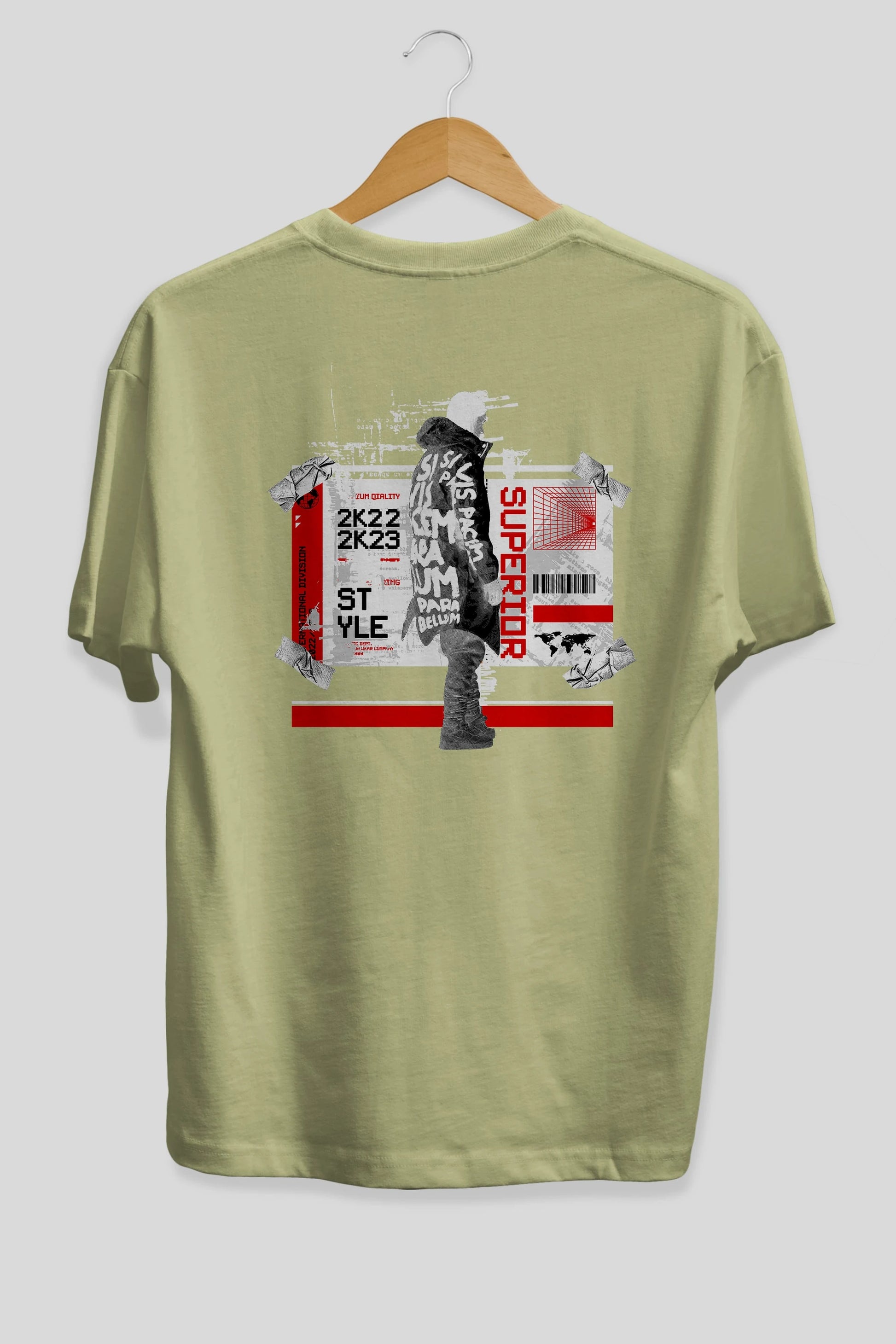 Superior Arka Baskılı Oversize t-shirt Erkek Kadın Unisex