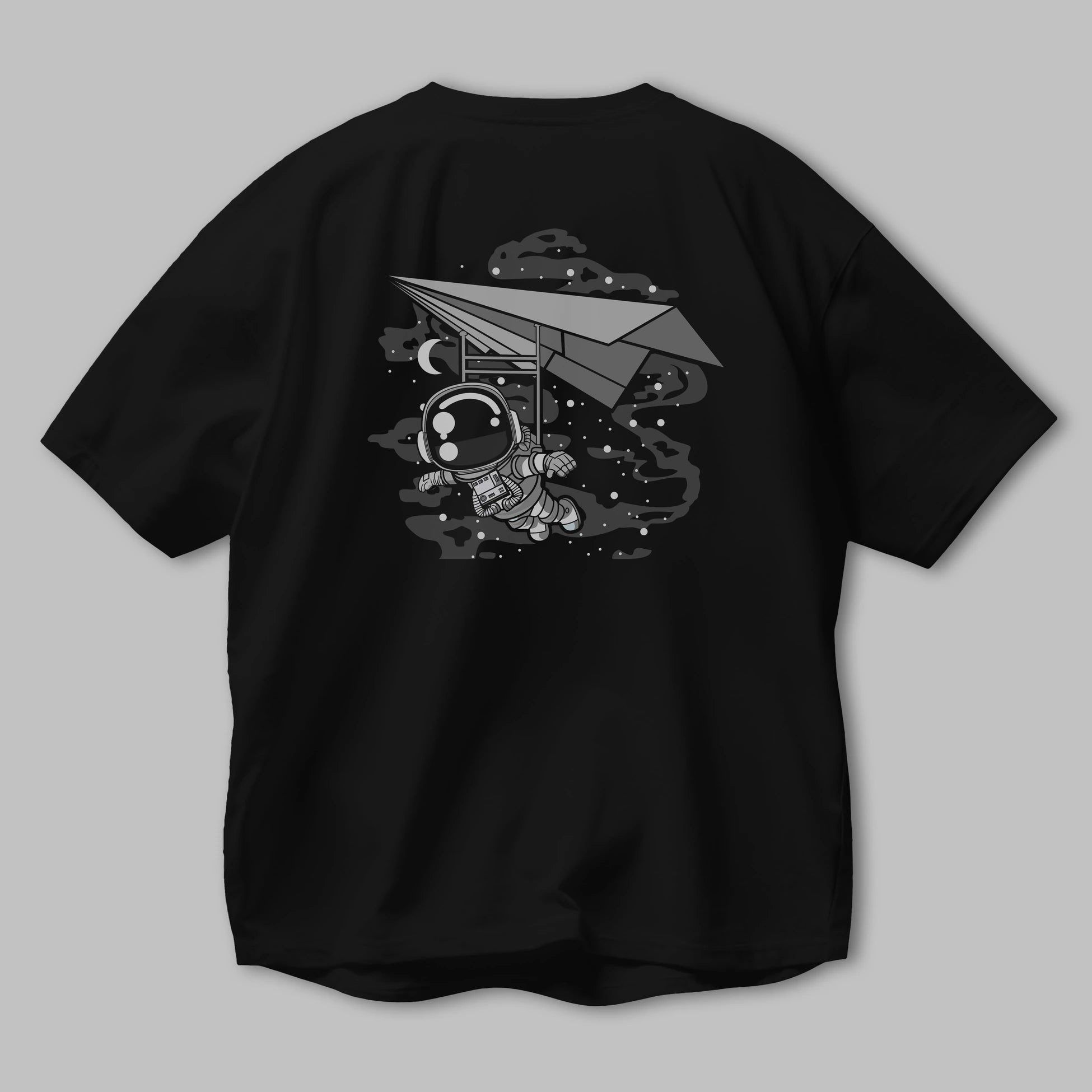 Astronaut Flying Arka Baskılı Oversize t-shirt Erkek Kadın Unisex