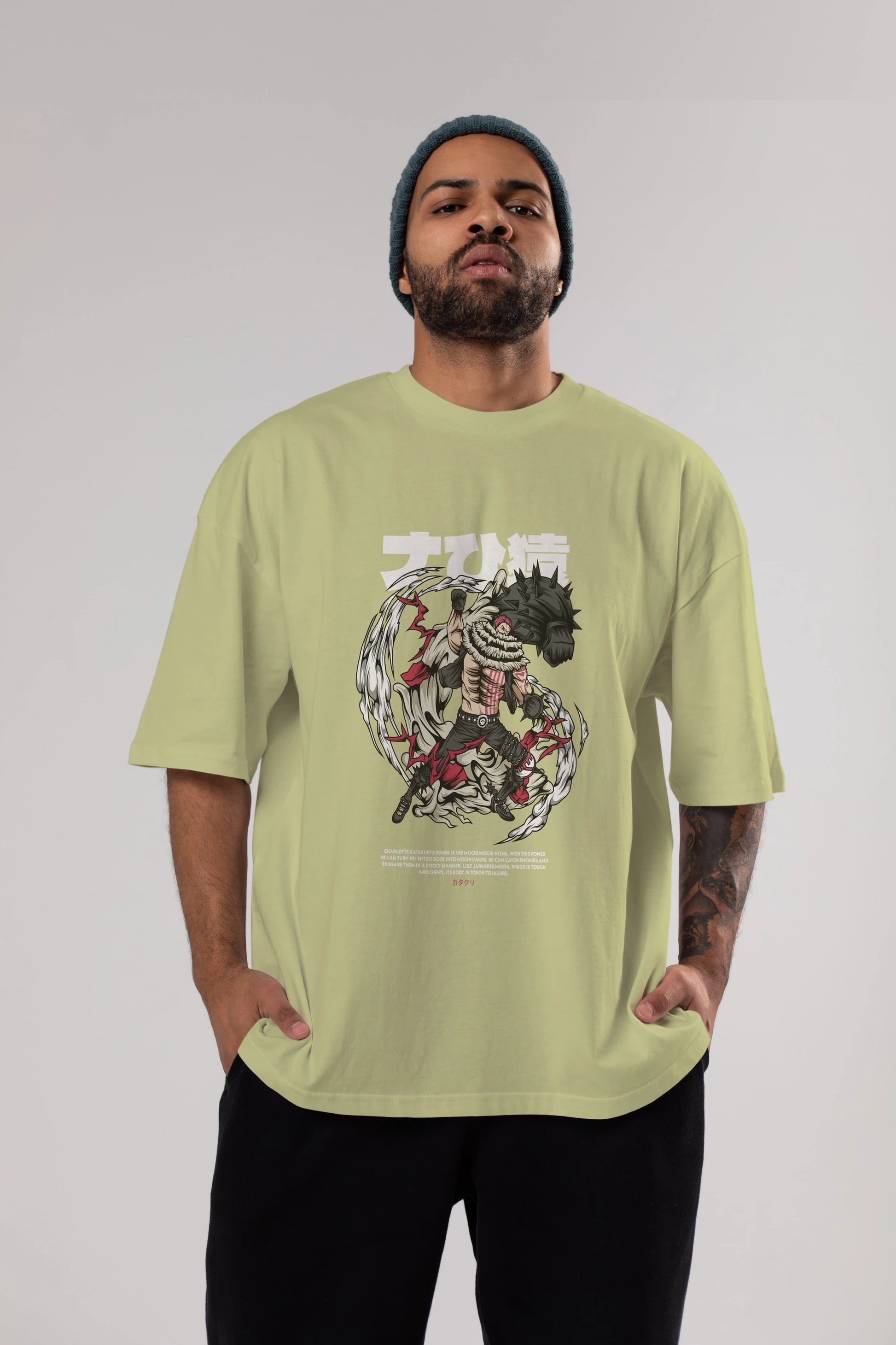 Katakuri Anime Ön Baskılı Oversize t-shirt %100 pamuk Erkek Kadın Unisex