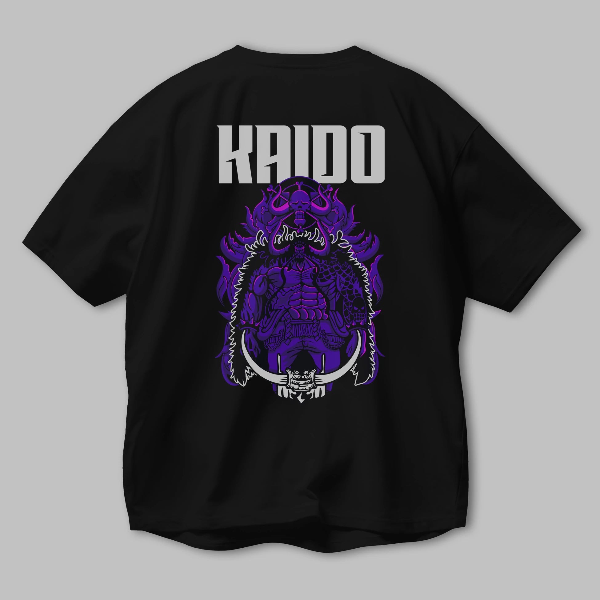 Kaido Anime Arka Baskılı Oversize t-shirt Erkek Kadın Unisex %100 pamuk tişort
