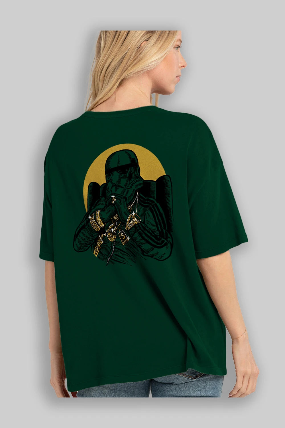 Trooper Dee Jay Arka Baskılı Oversize t-shirt Erkek Kadın Unisex %100 Pamuk